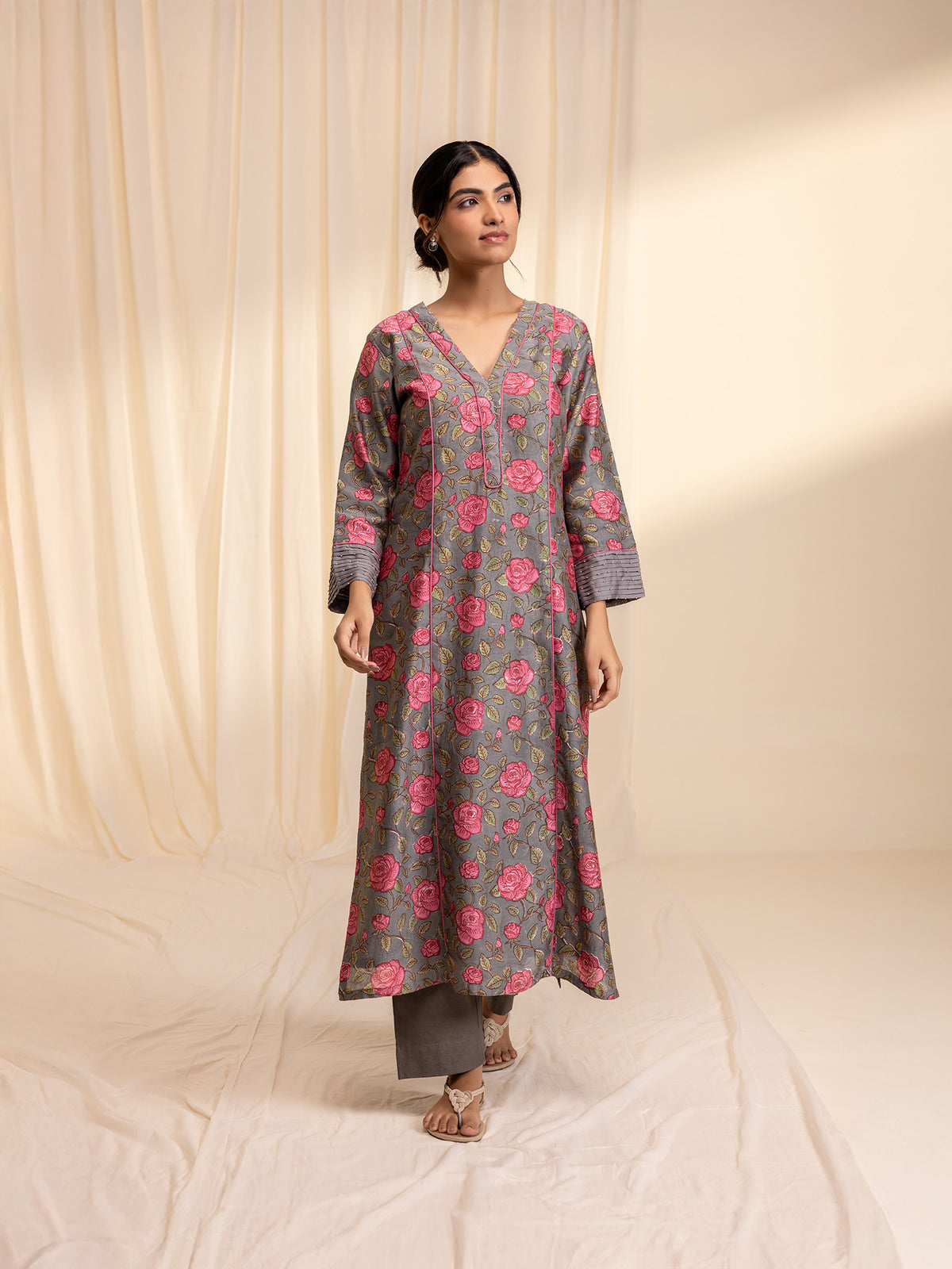 Blush Over Stone Chanderi Kurta