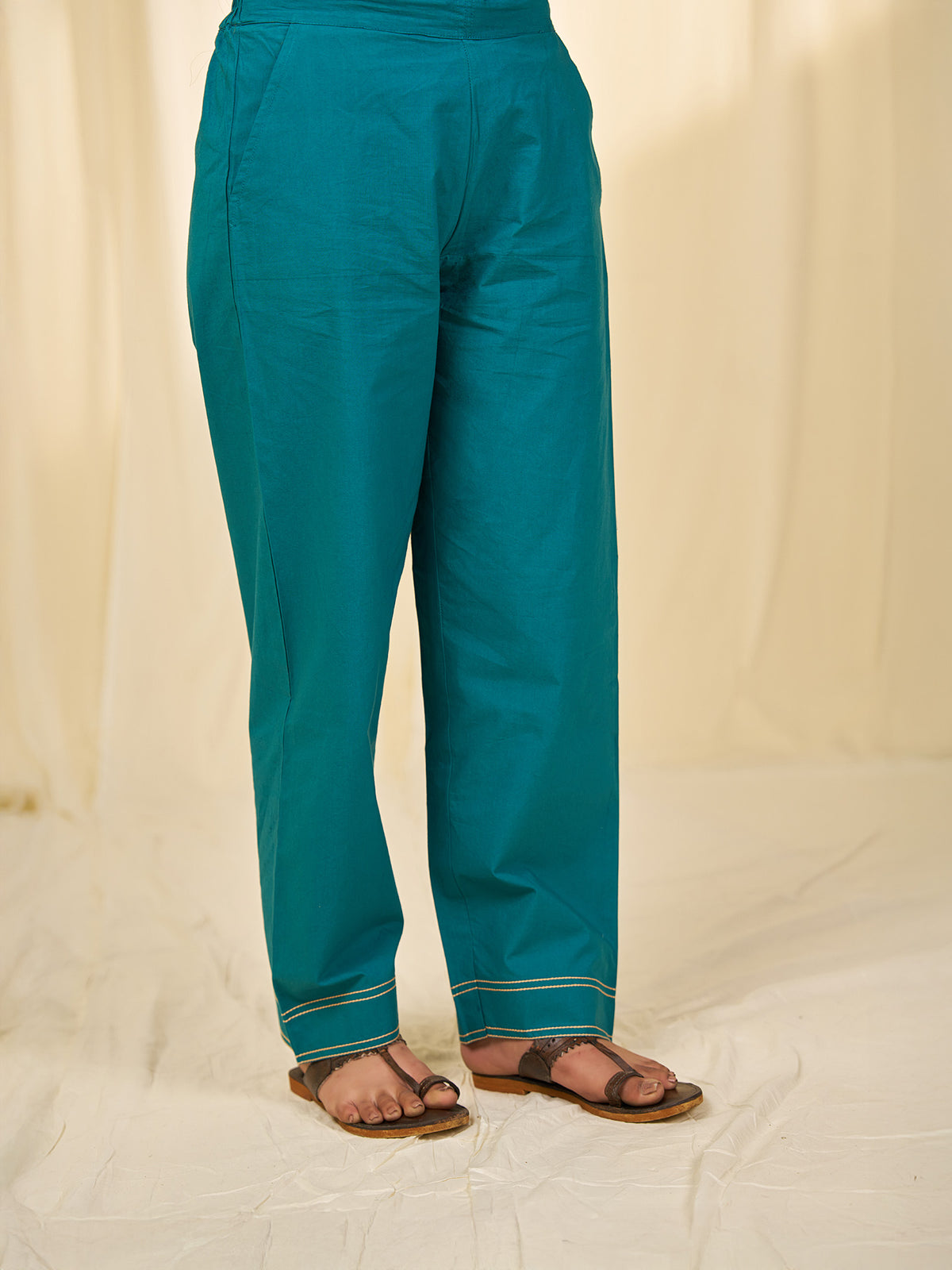 Bottle Jazz Cotton Straight Pants