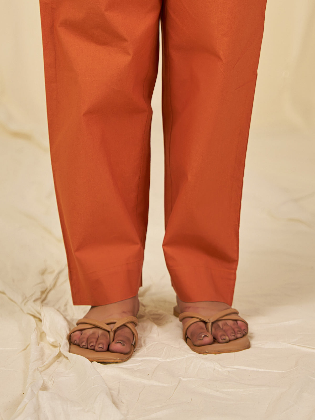 Brick Wall Cotton Straight Pants
