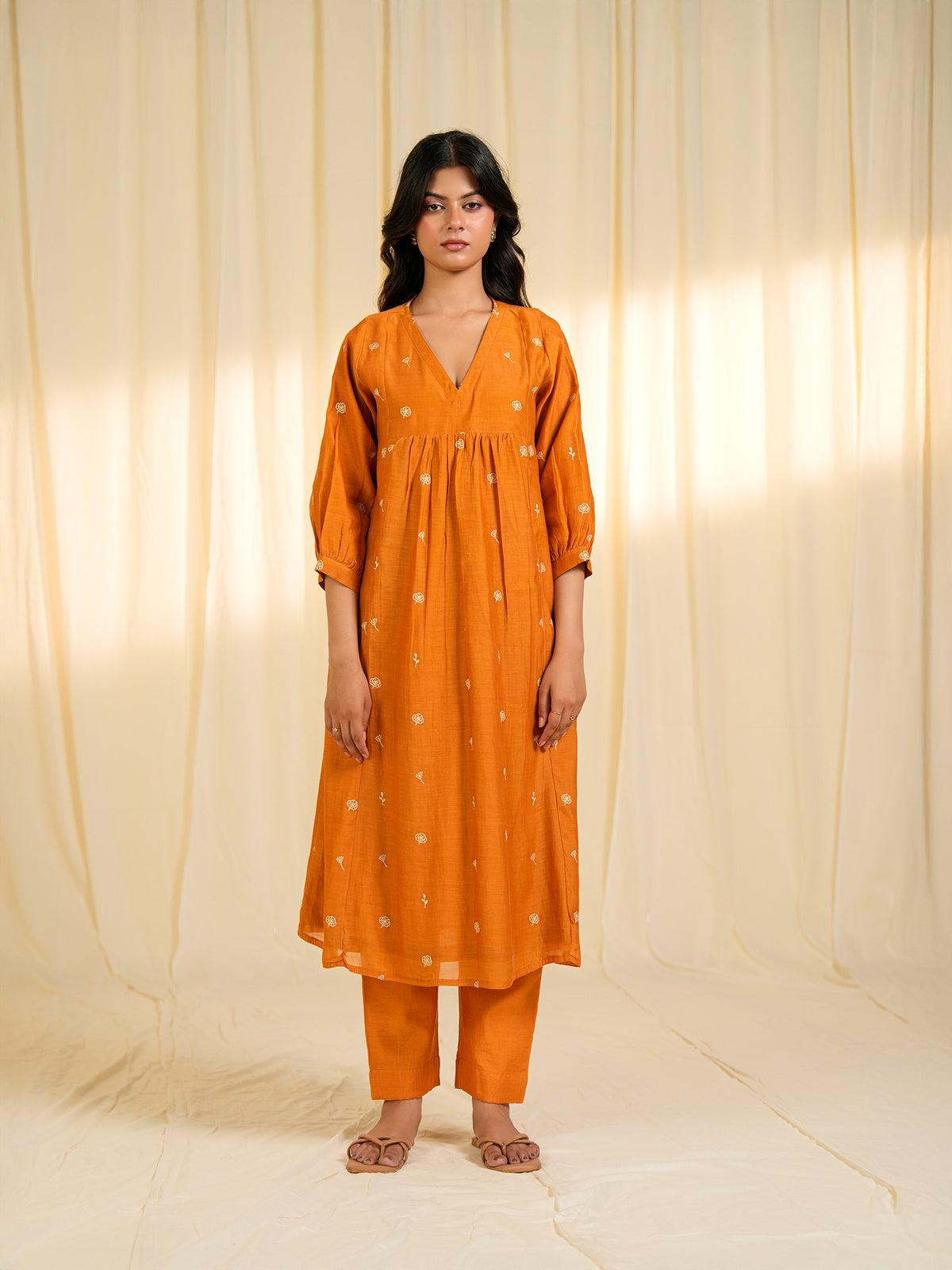 Burnt Gold Chanderi Kurta