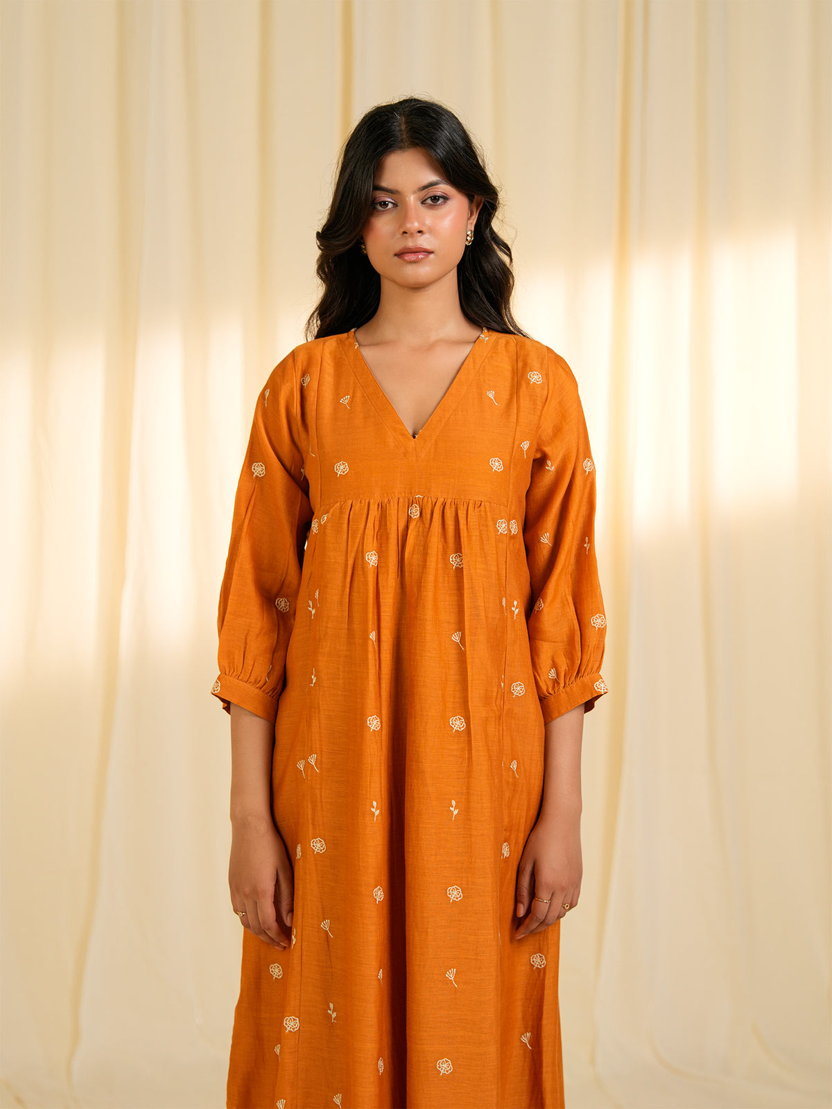 Burnt Gold Chanderi Kurta