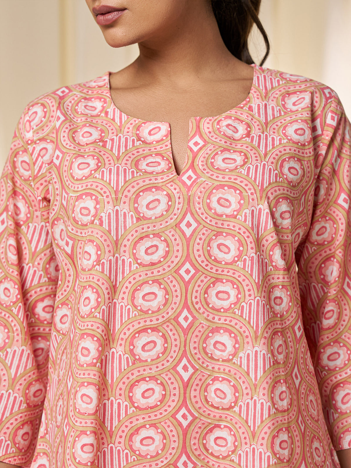 Candy Peach Cotton Night Suit