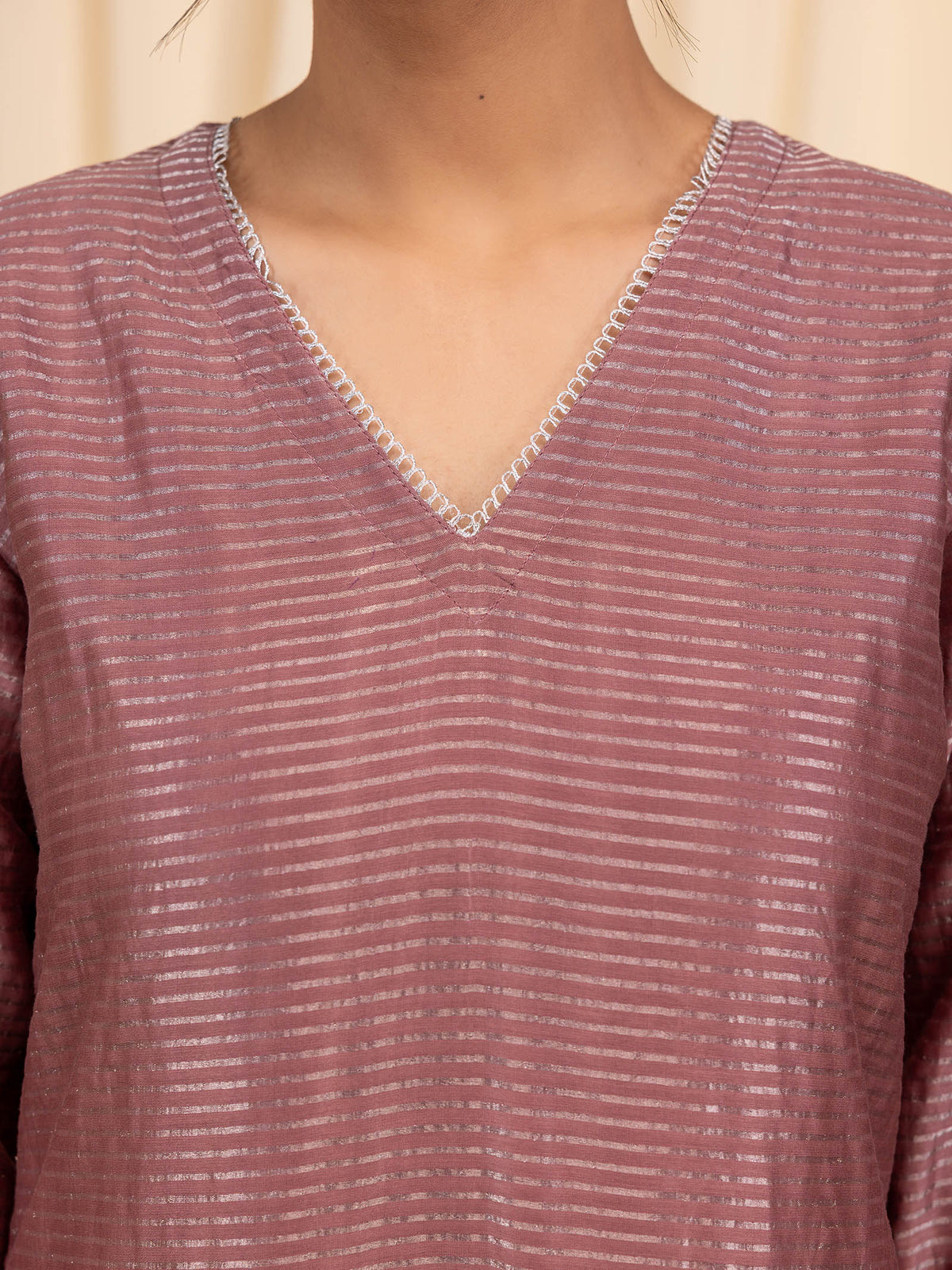 Celebration Dusty Rose Chanderi Kurta
