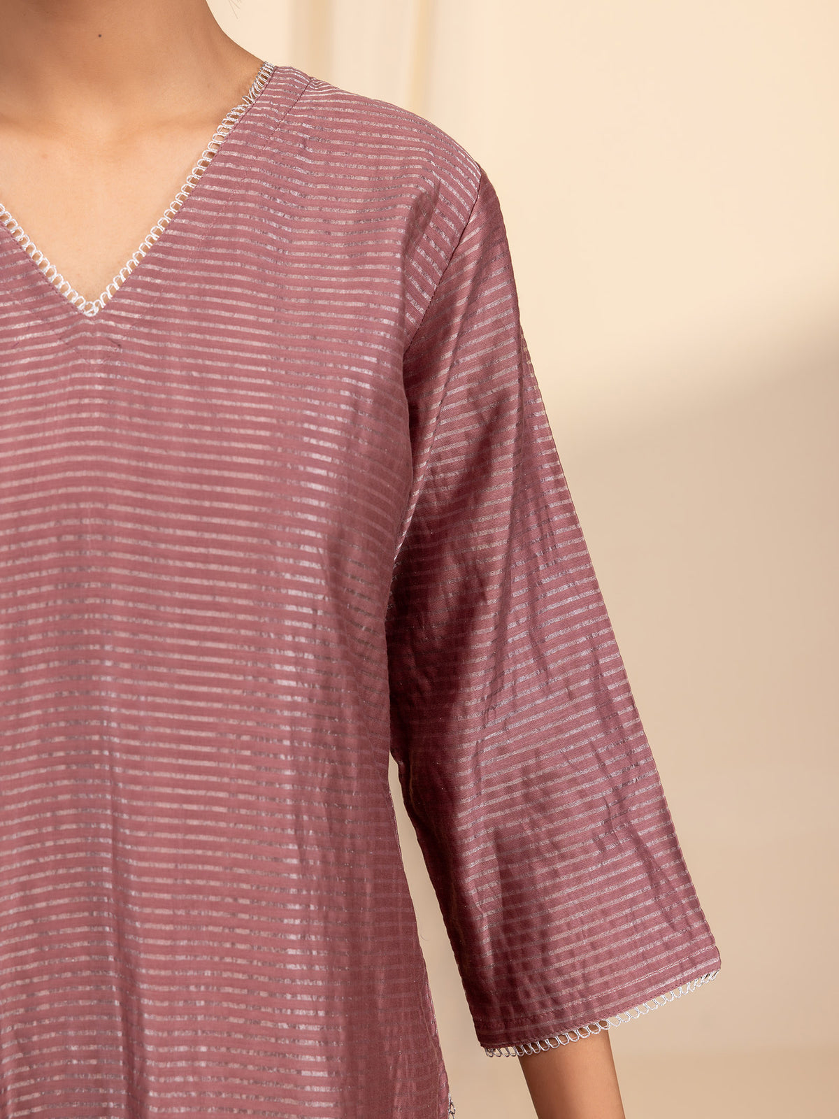 Celebration Dusty Rose Chanderi Kurta