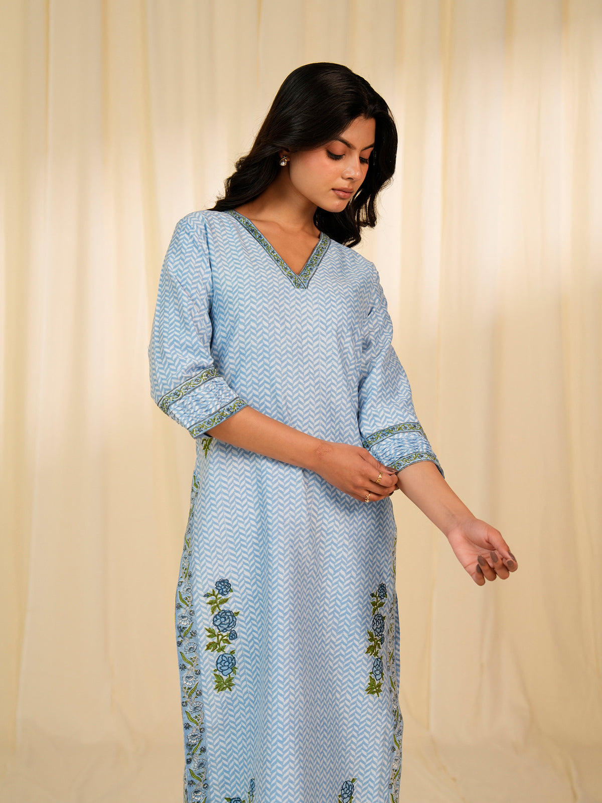 Celeste Aasmani Chanderi Kurta