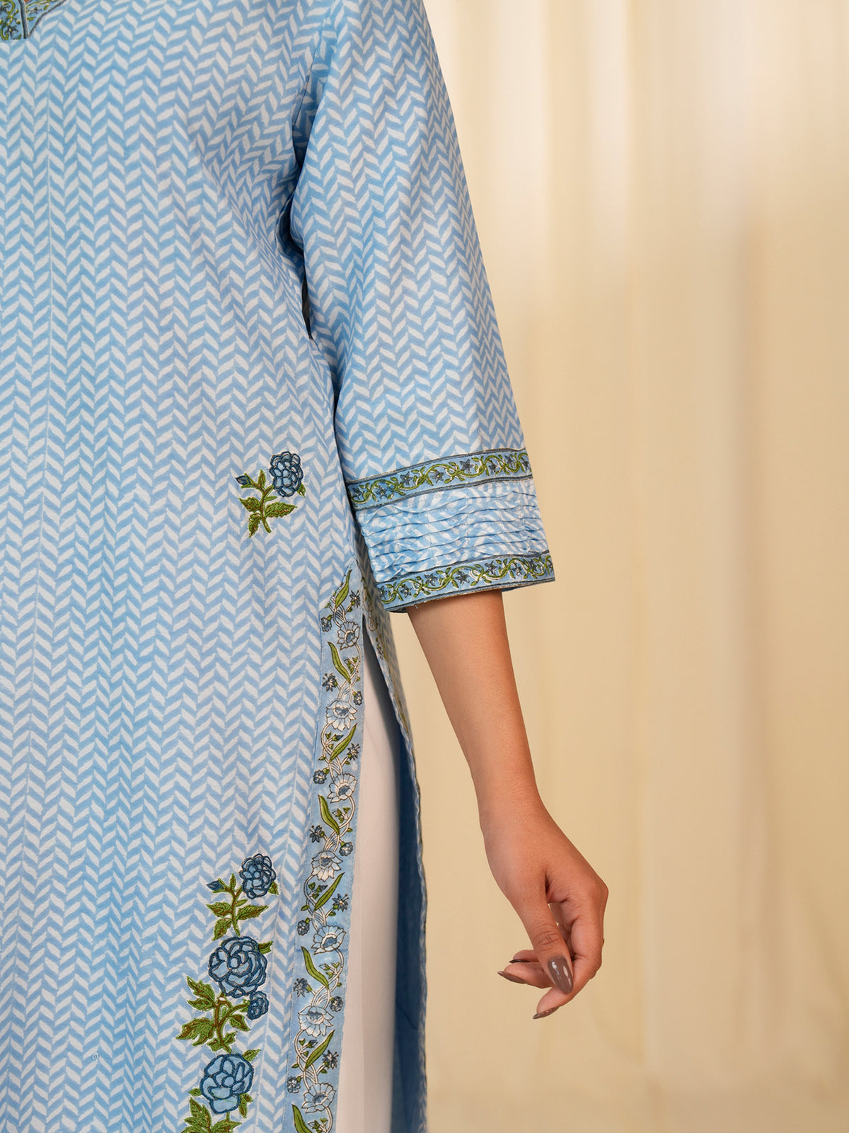 Celeste Aasmani Chanderi Kurta