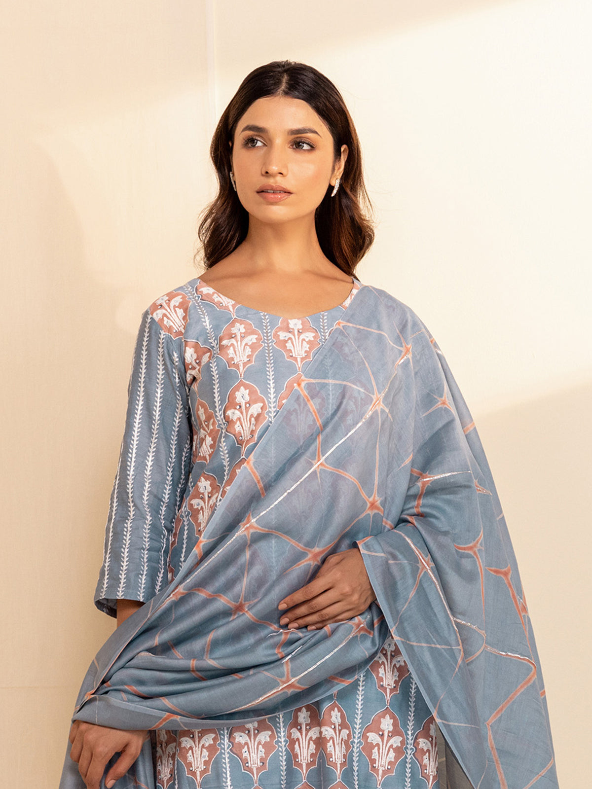 Coral Island Chanderi Dupatta