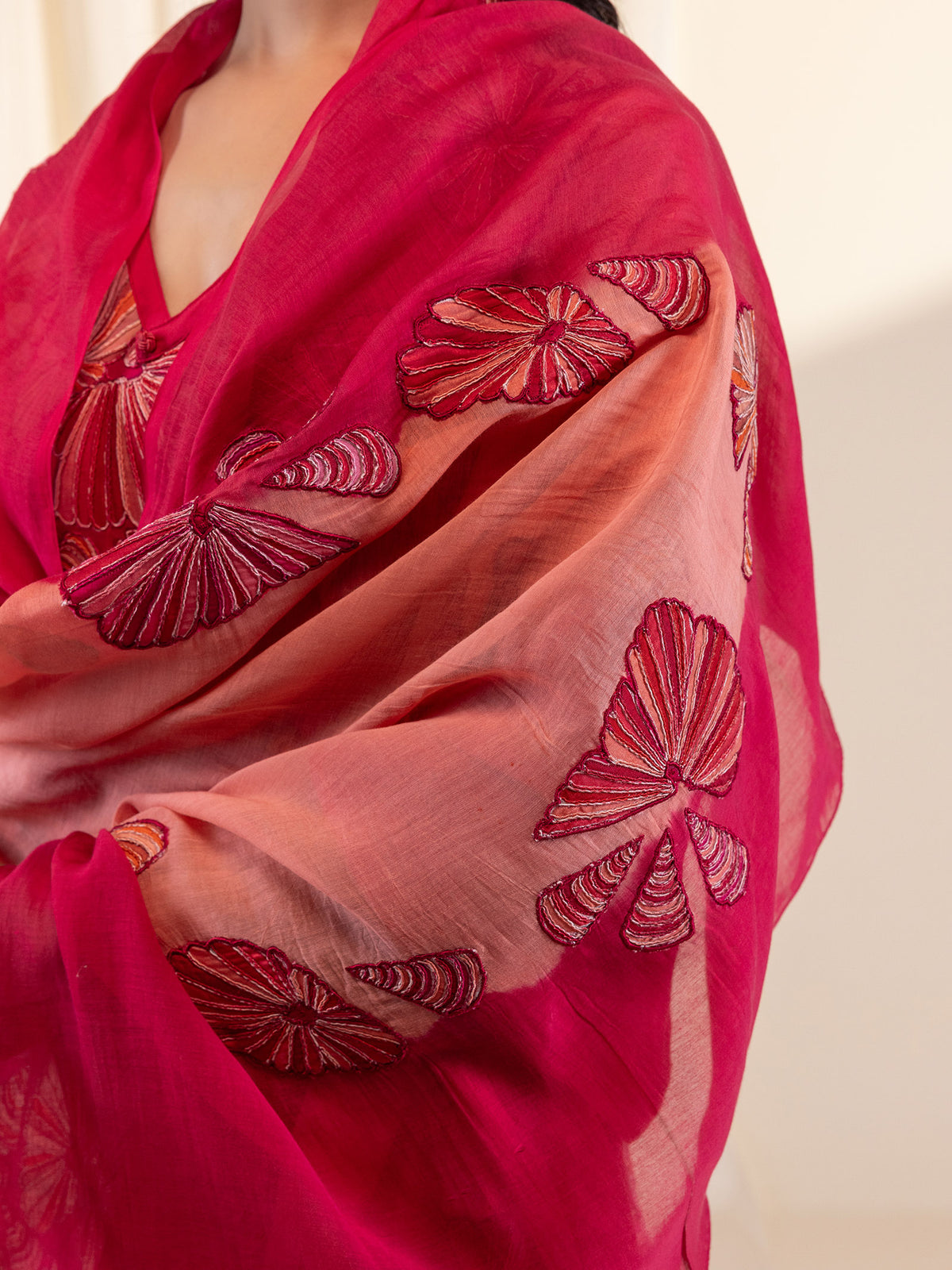 Sea Shells Chanderi Dupatta