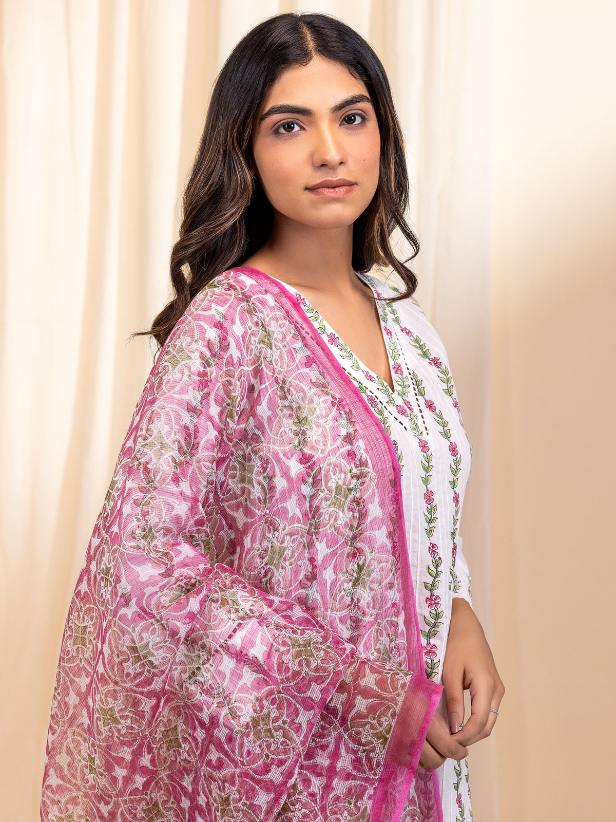 Pink Mosaic Kota Dupatta