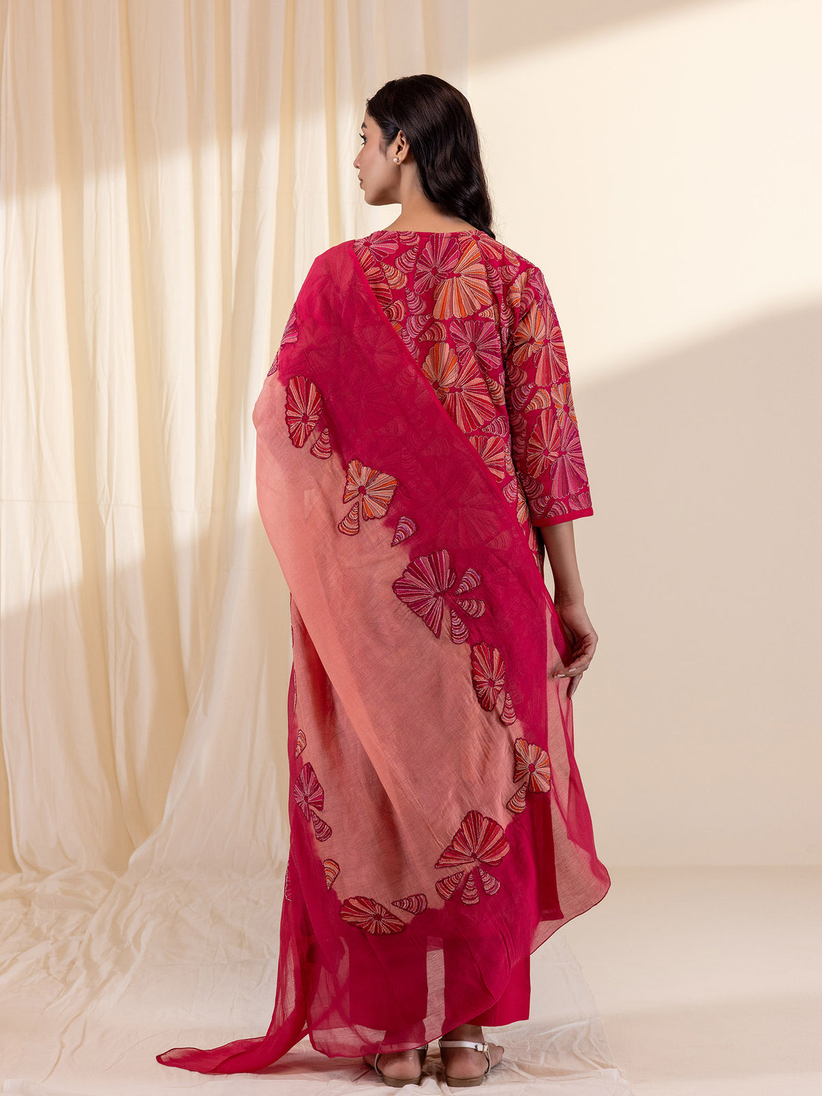 Sea Shells Chanderi Dupatta