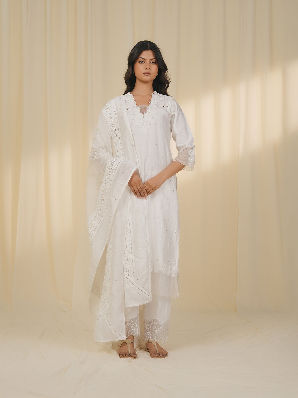 Dove Chanderi Dupatta