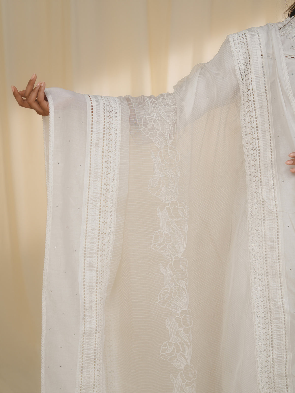 Dove Chanderi Dupatta