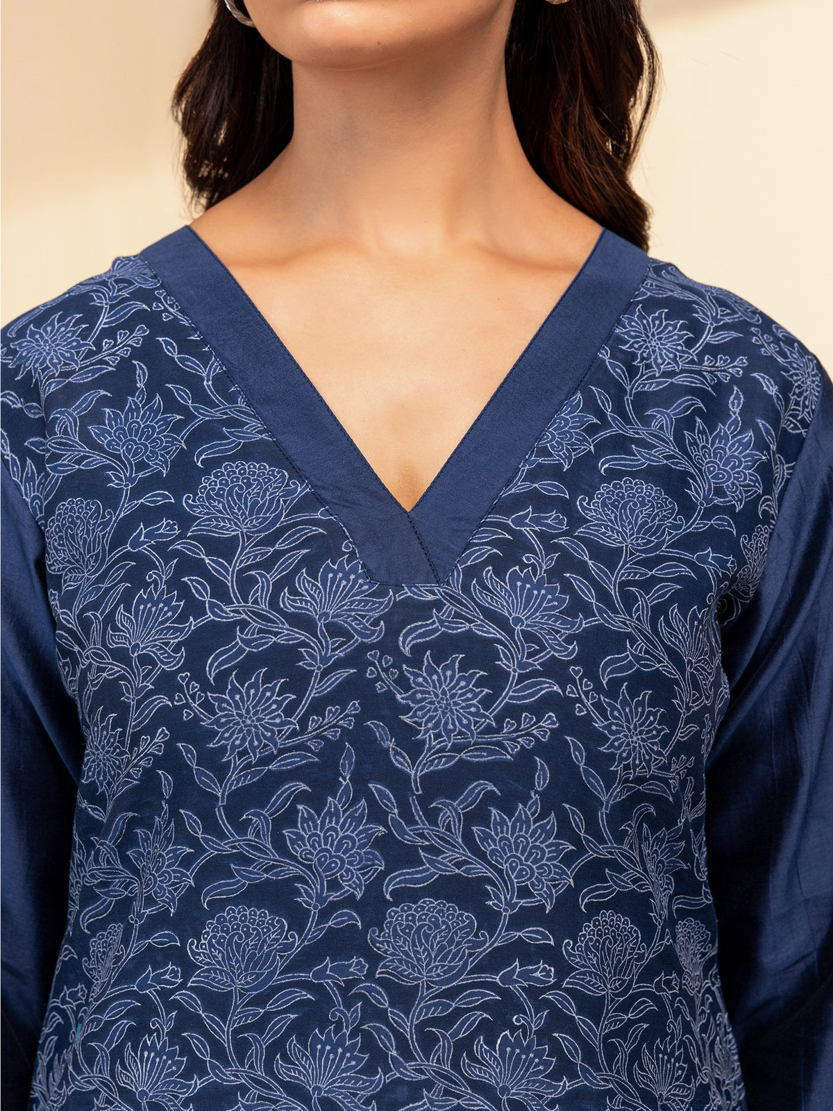 Ethnic Blue Chanderi Kurta