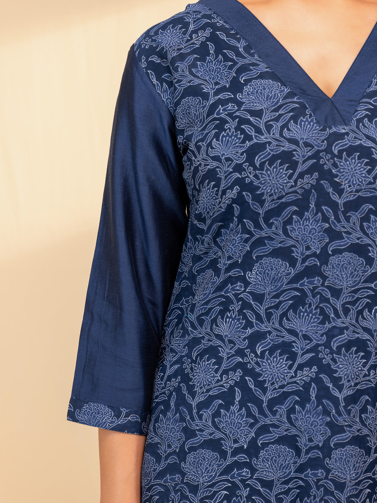 Ethnic Blue Chanderi Kurta