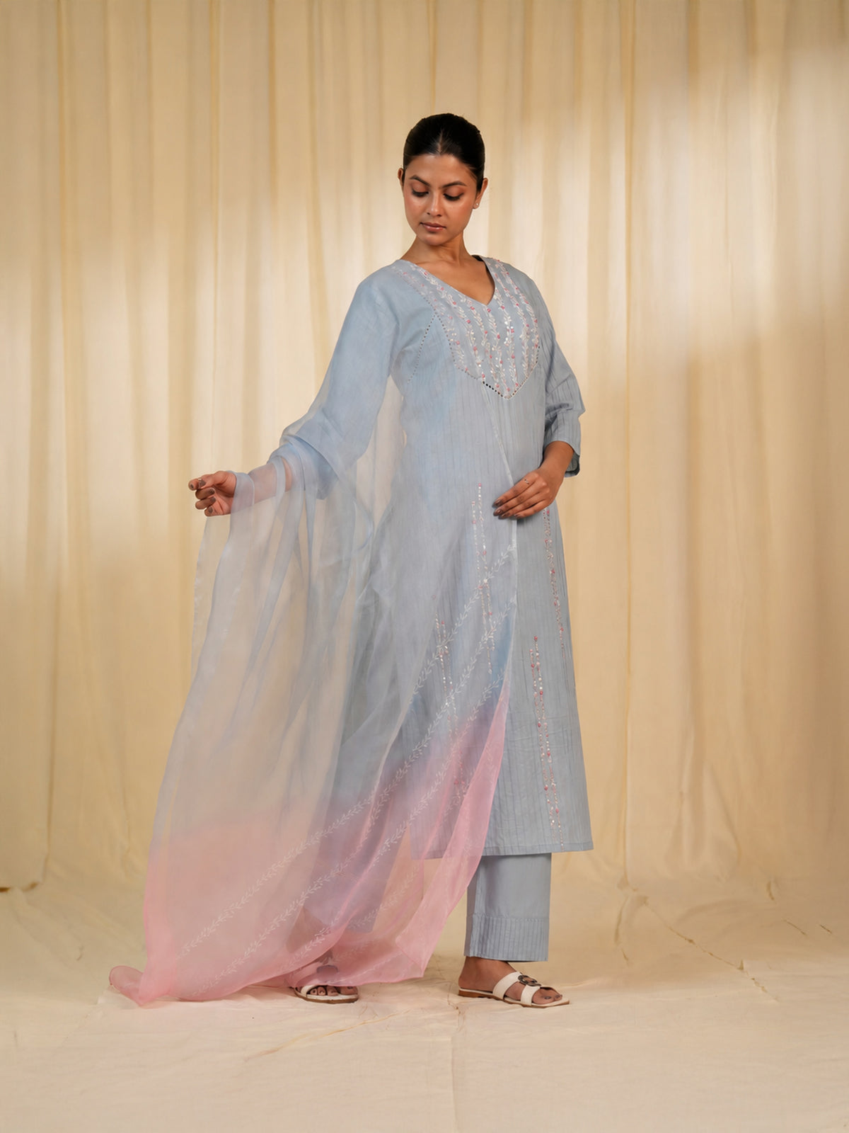 Faguni Plain Organza Dupatta