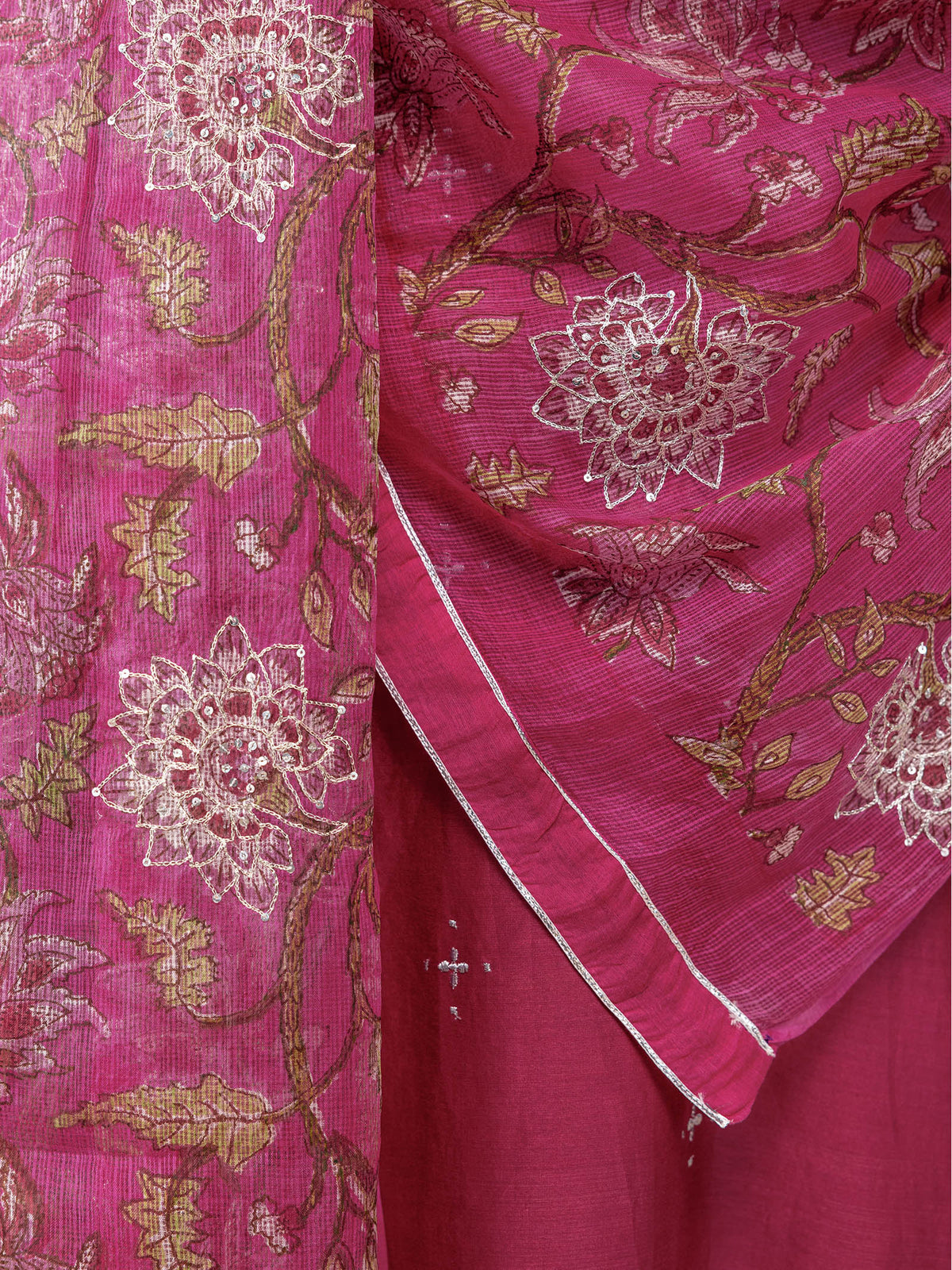 Festive Fuchsia Kota Silk Dupatta