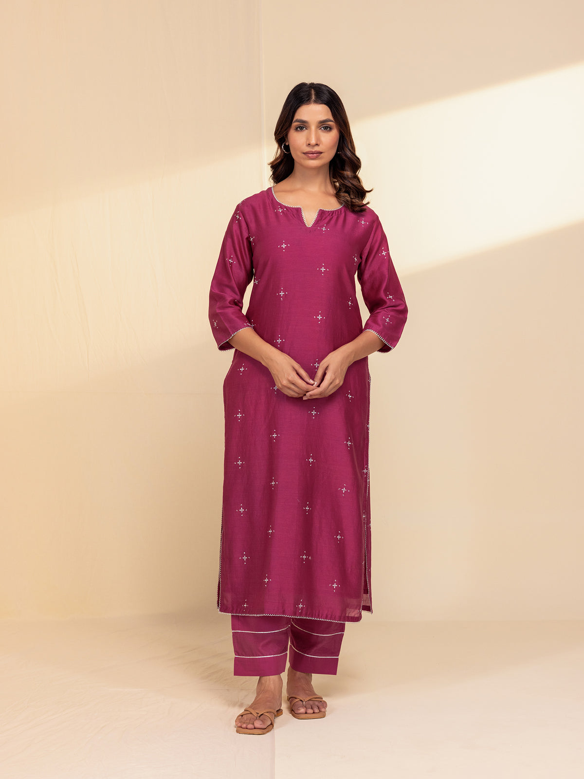 Festive Fuchsia Chanderi Kurta