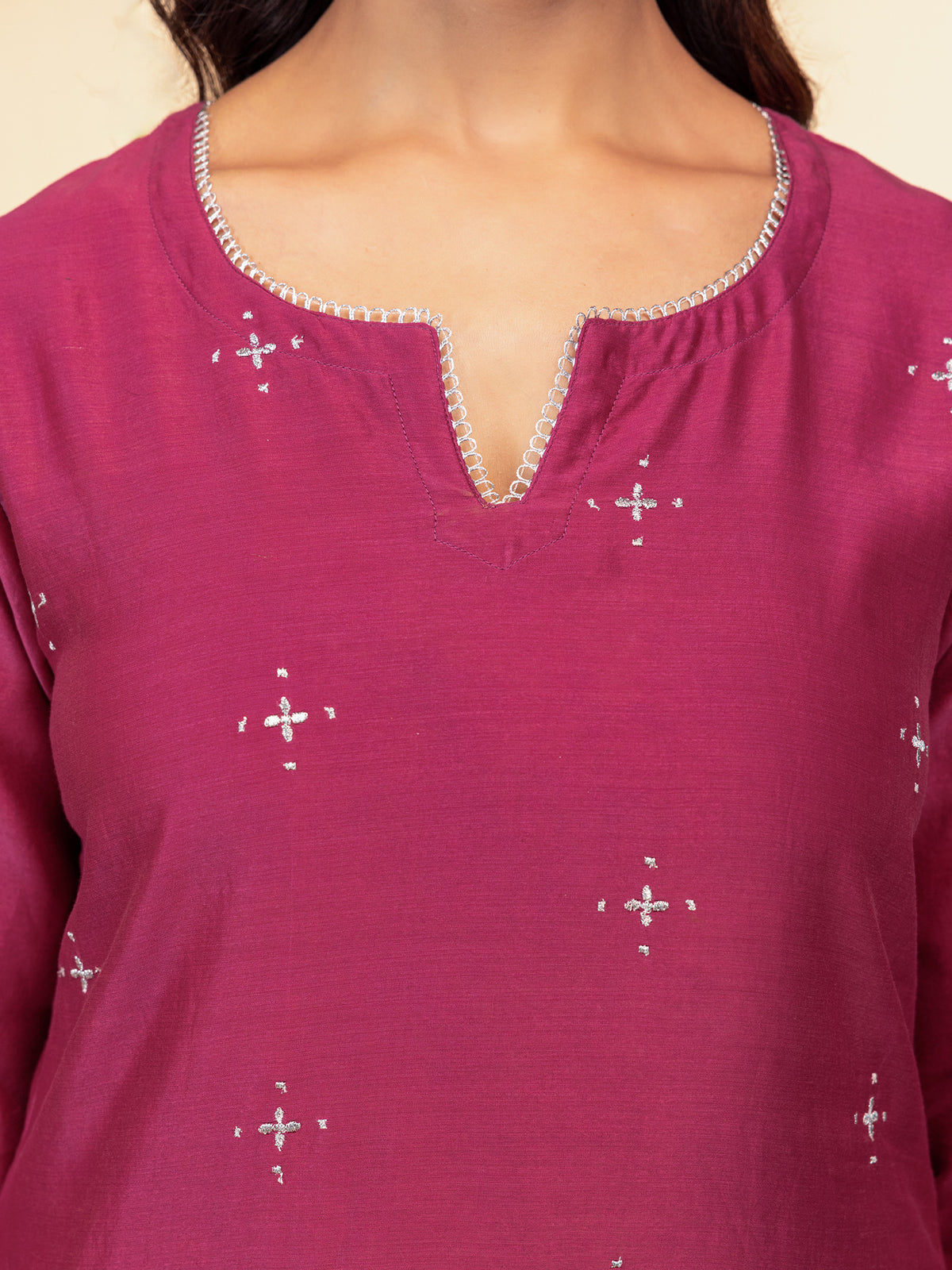 Festive Fuchsia Chanderi Kurta