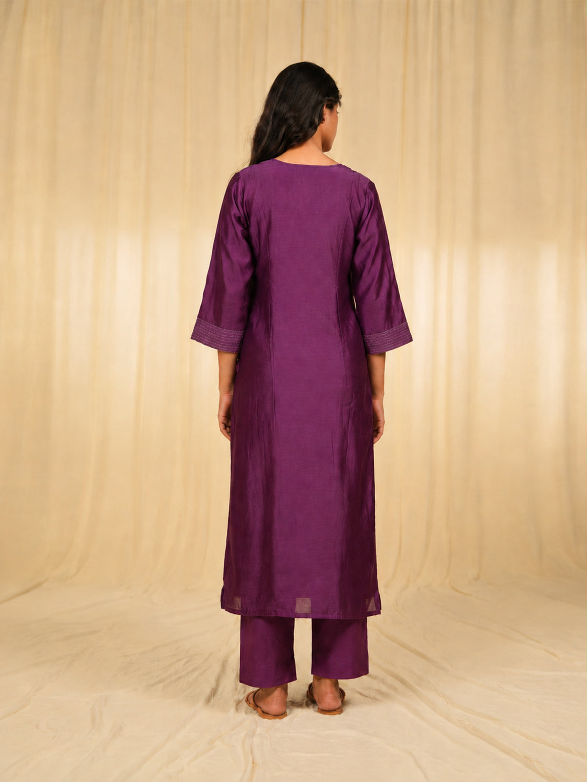 Filigree Orchid Chanderi Kurta