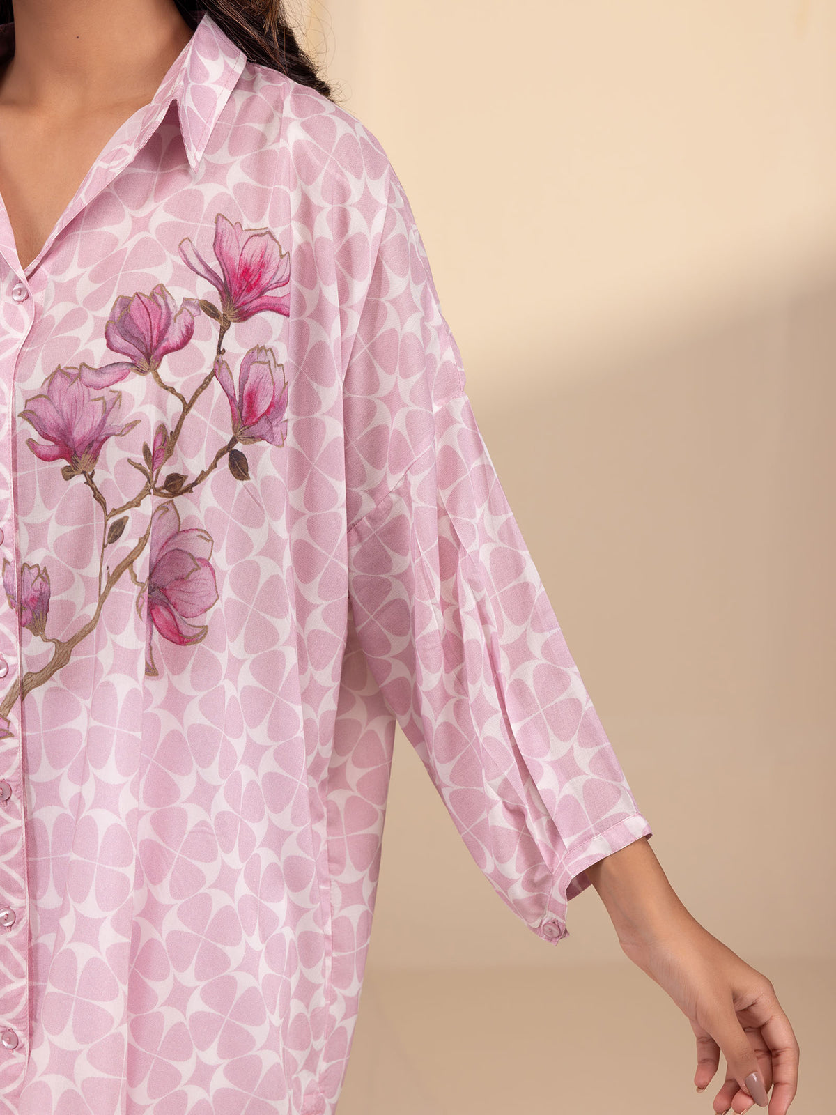 Florist Pink Madras Modal Cotton Shirt