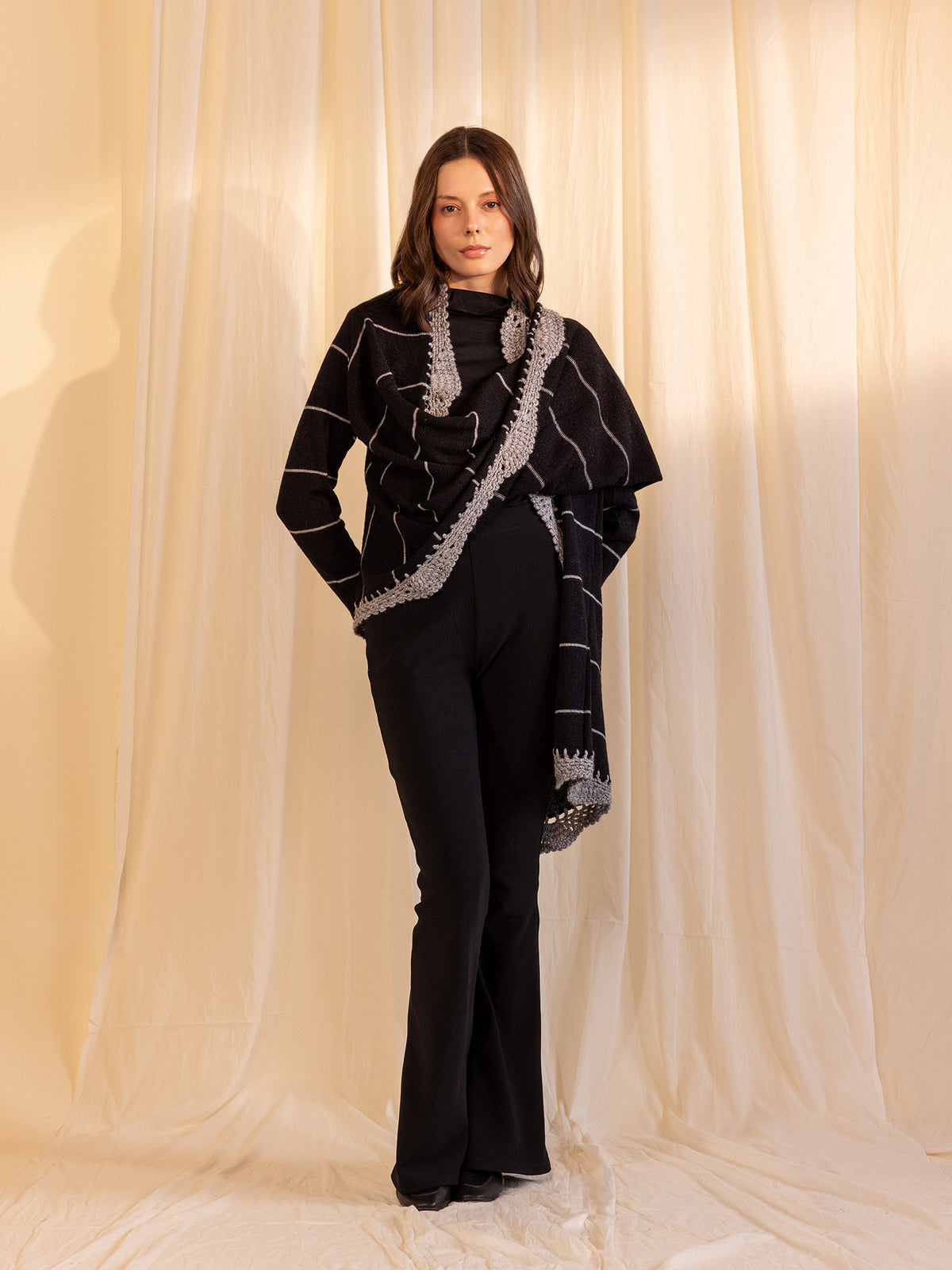 Woollen Fun Factor Shrug - Black