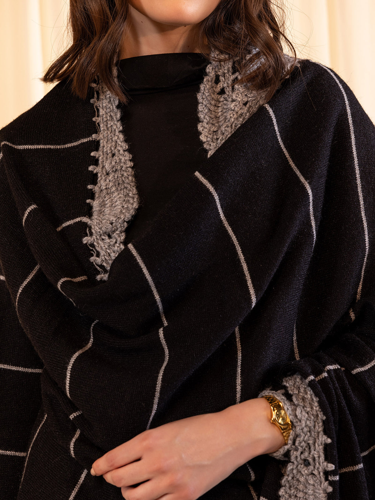 Woollen Fun Factor Shrug - Black