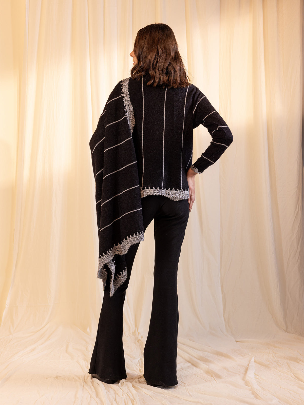 Woollen Fun Factor Shrug - Black