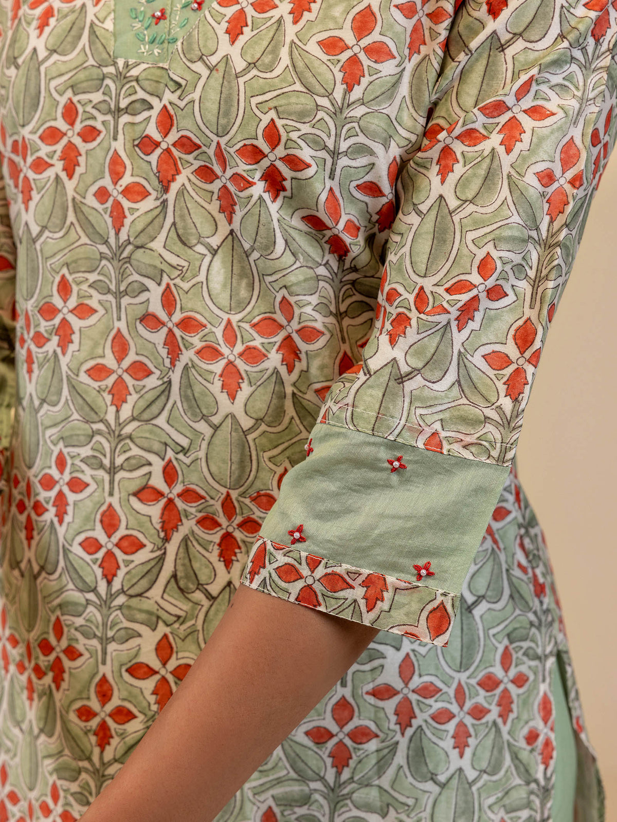 Earthy Green Chanderi Kurta