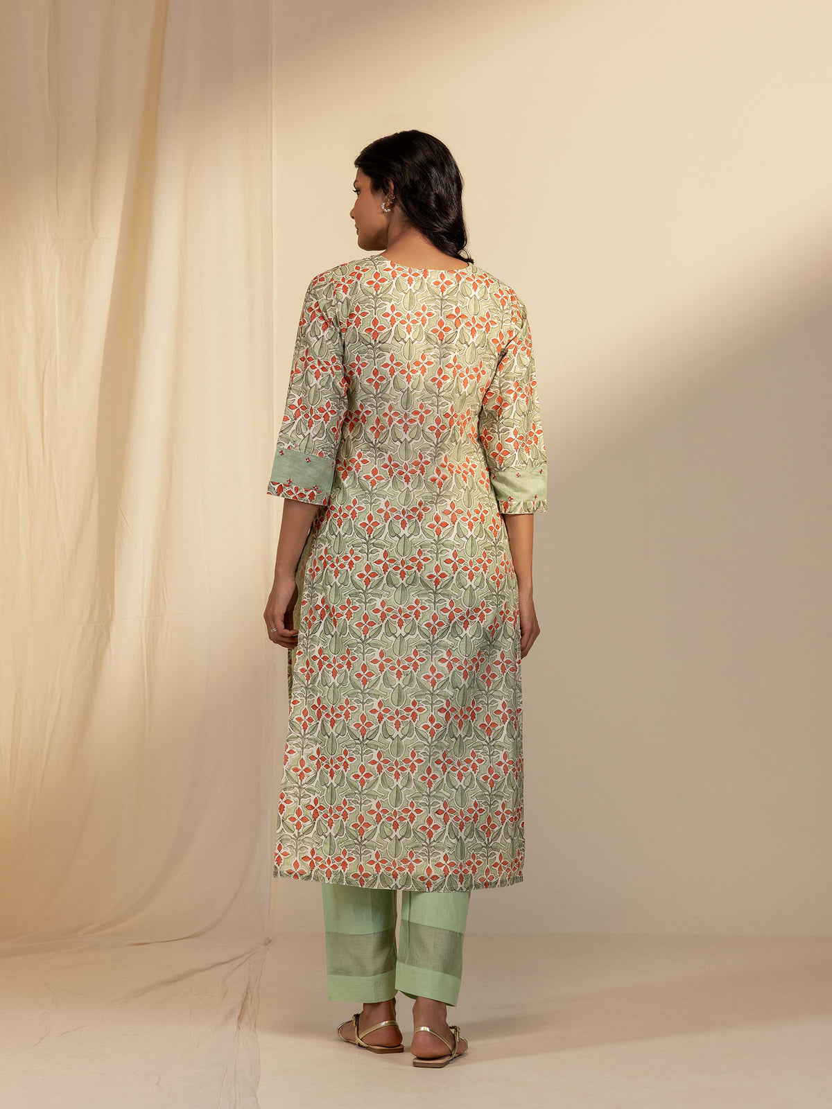 Earthy Green Chanderi Kurta