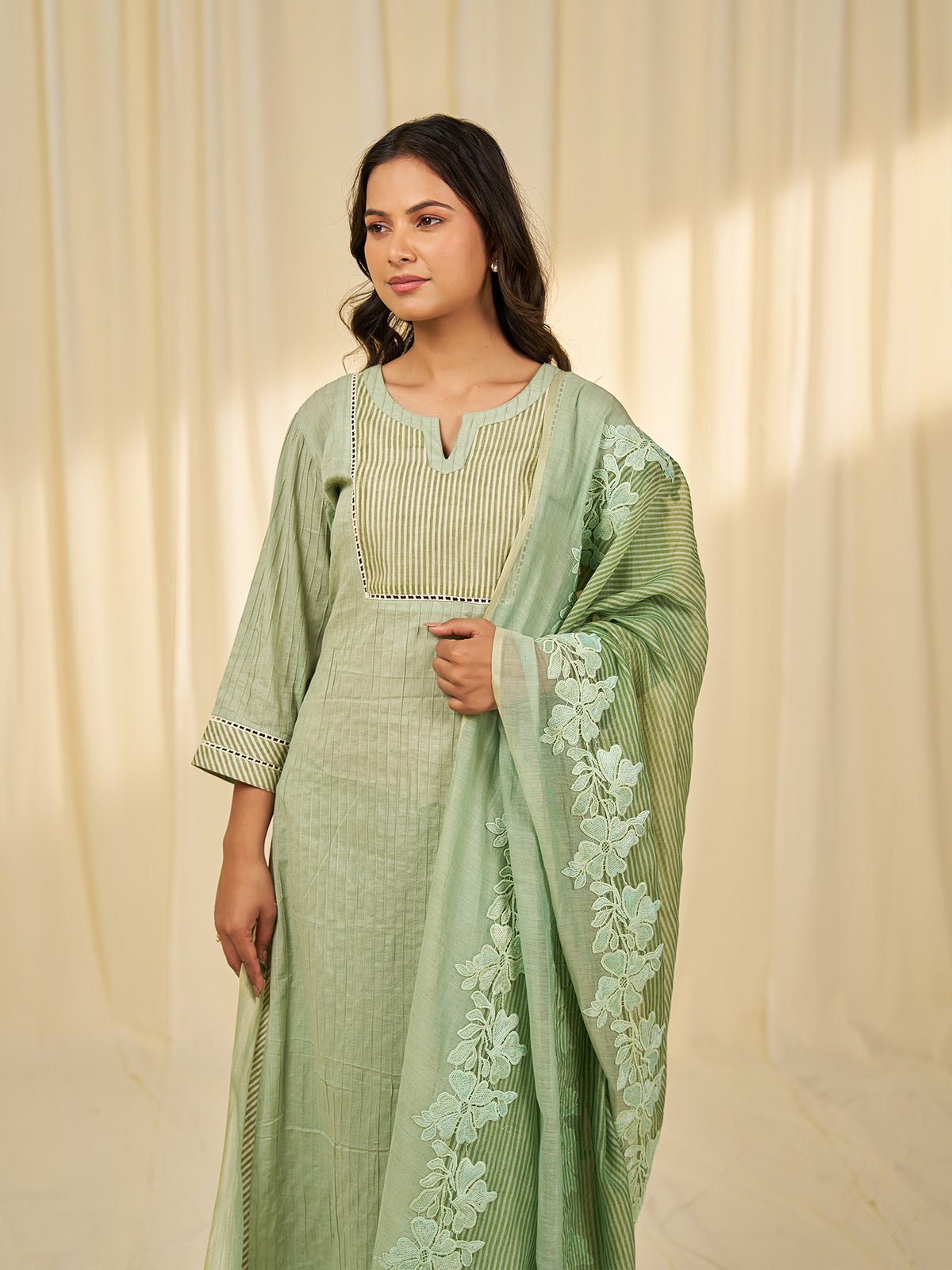 Green Tea Chanderi Dupatta
