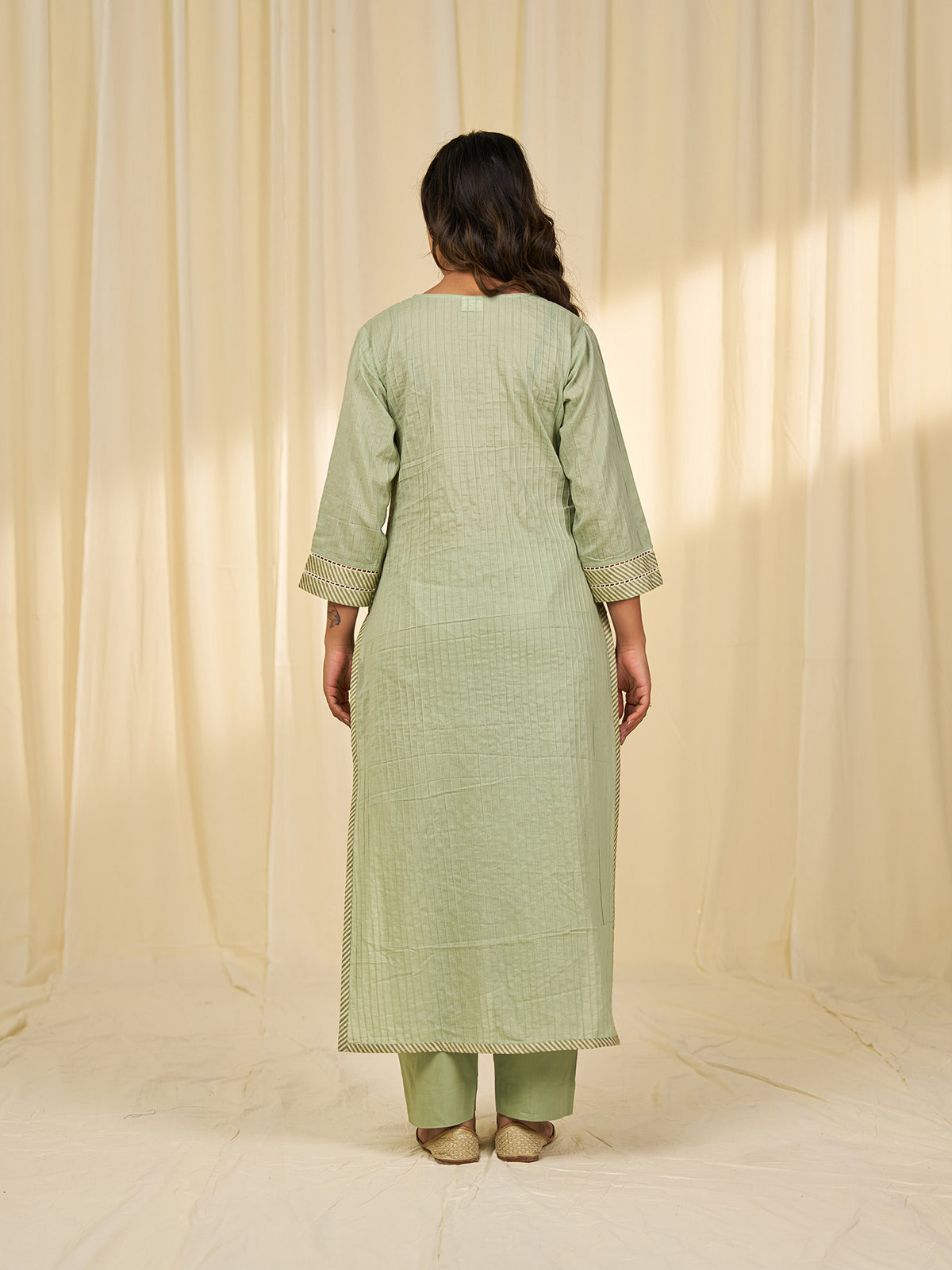 Green Tea Cotton Kurta