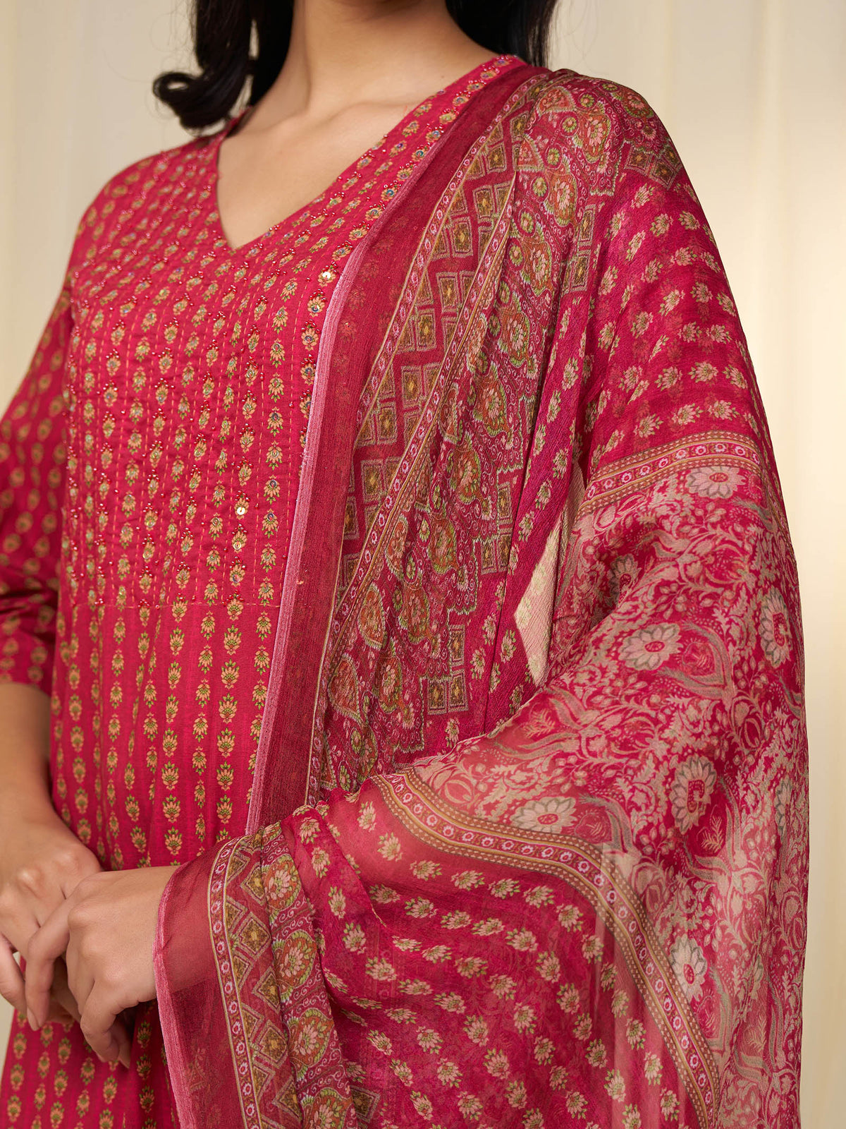 Indian Chintz Sherry Chiffon Dupatta