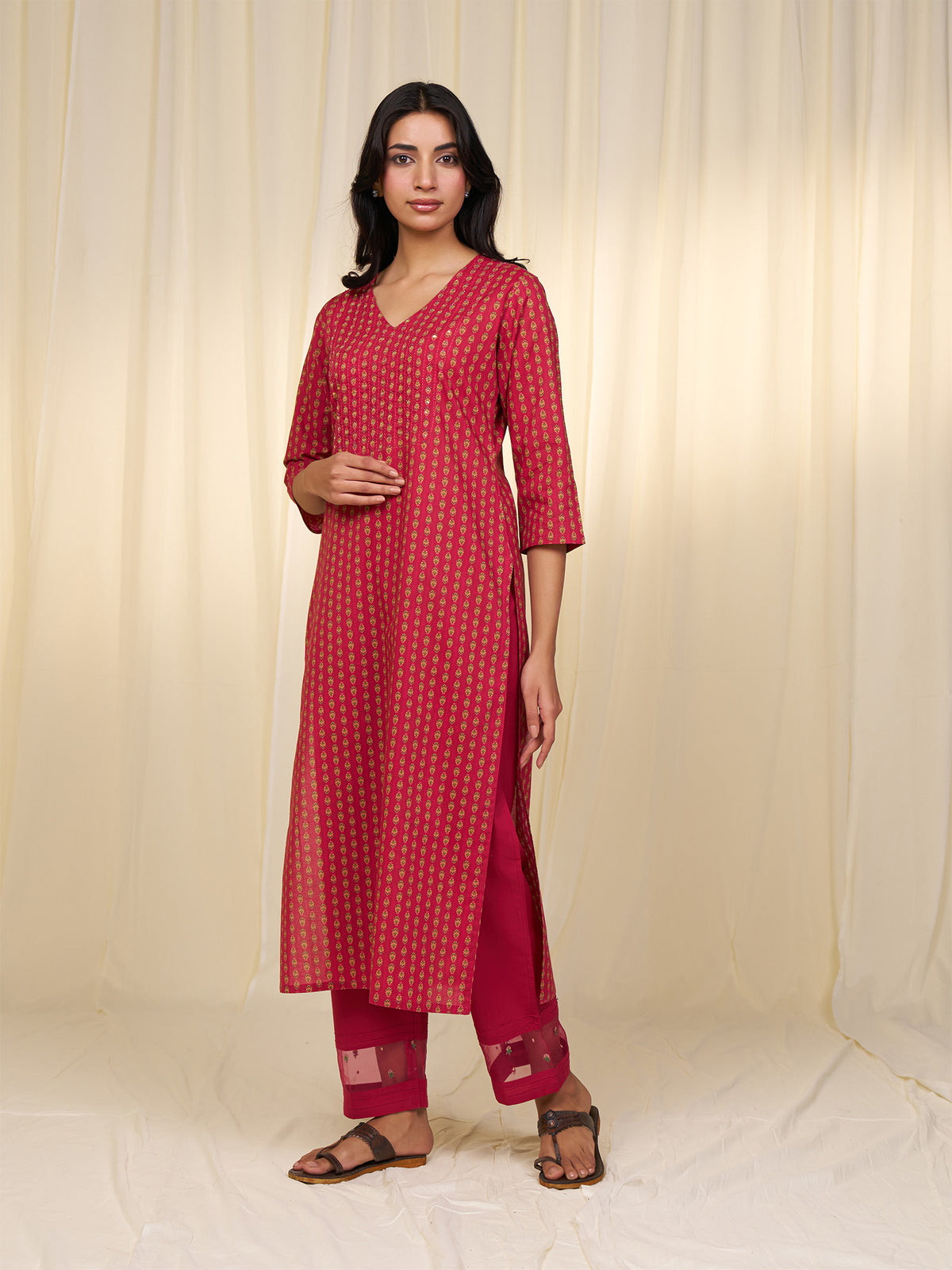 Indian Chintz Sherry Cotton Kurta