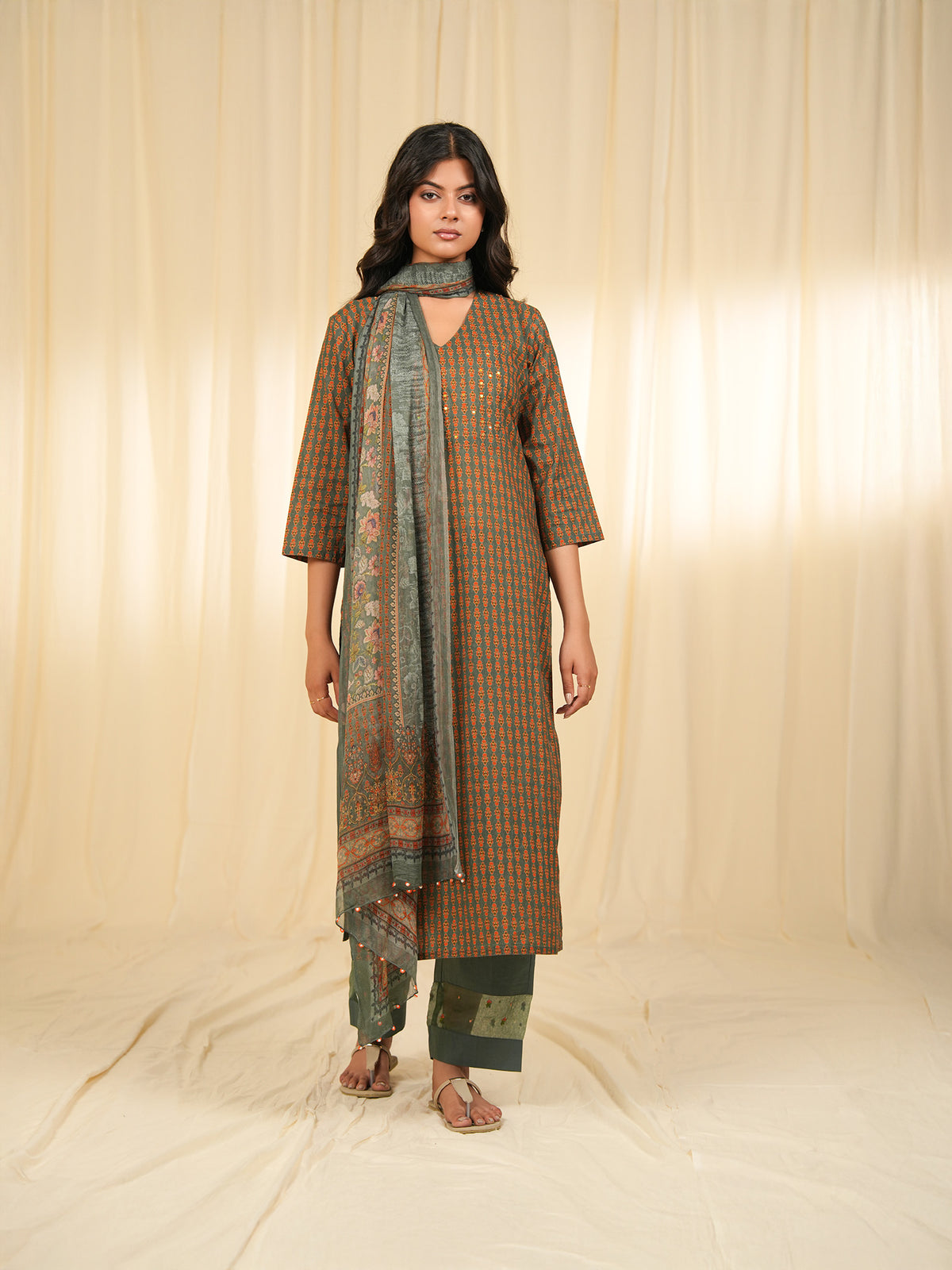 Indian Chintz Tarnish Chiffon Dupatta