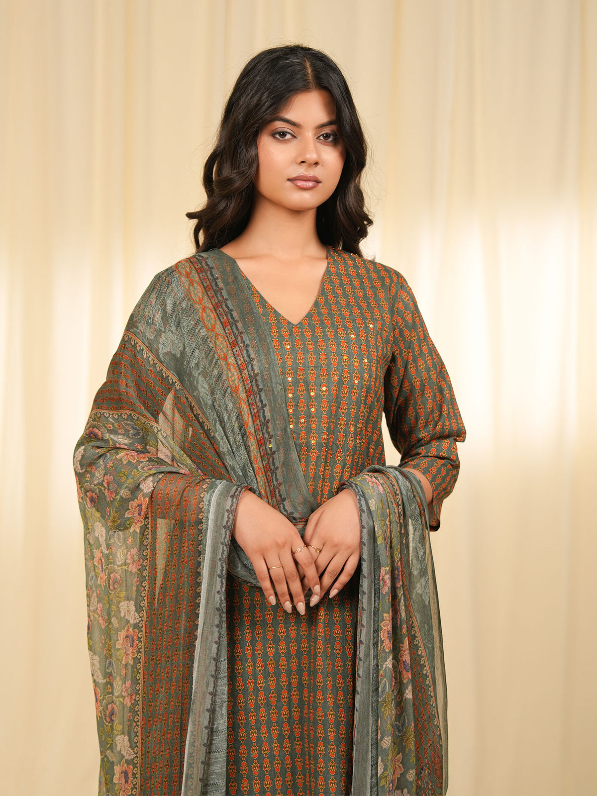 Indian Chintz Tarnish Chiffon Dupatta