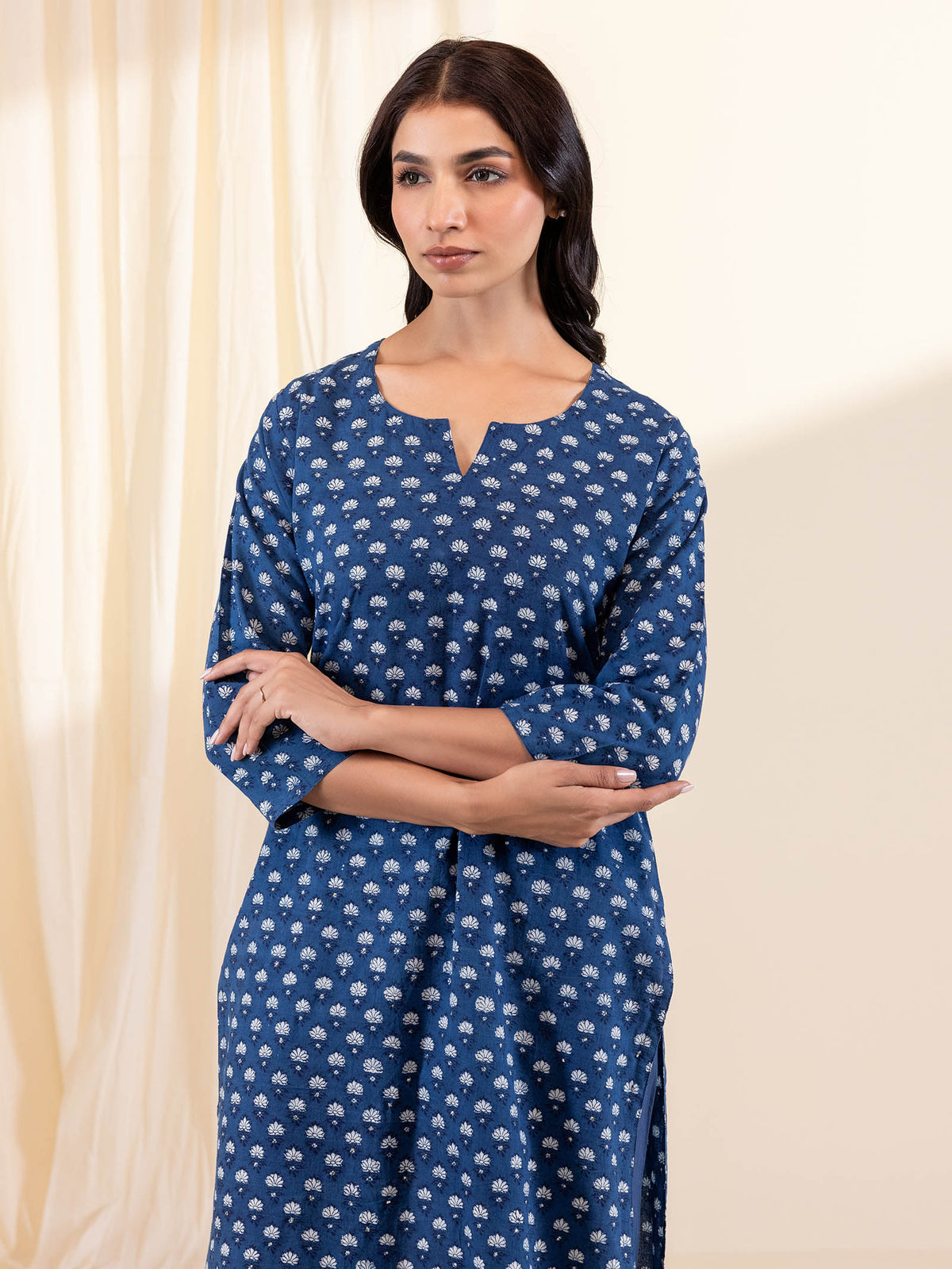 Indigo Diamonds Cotton Kurta