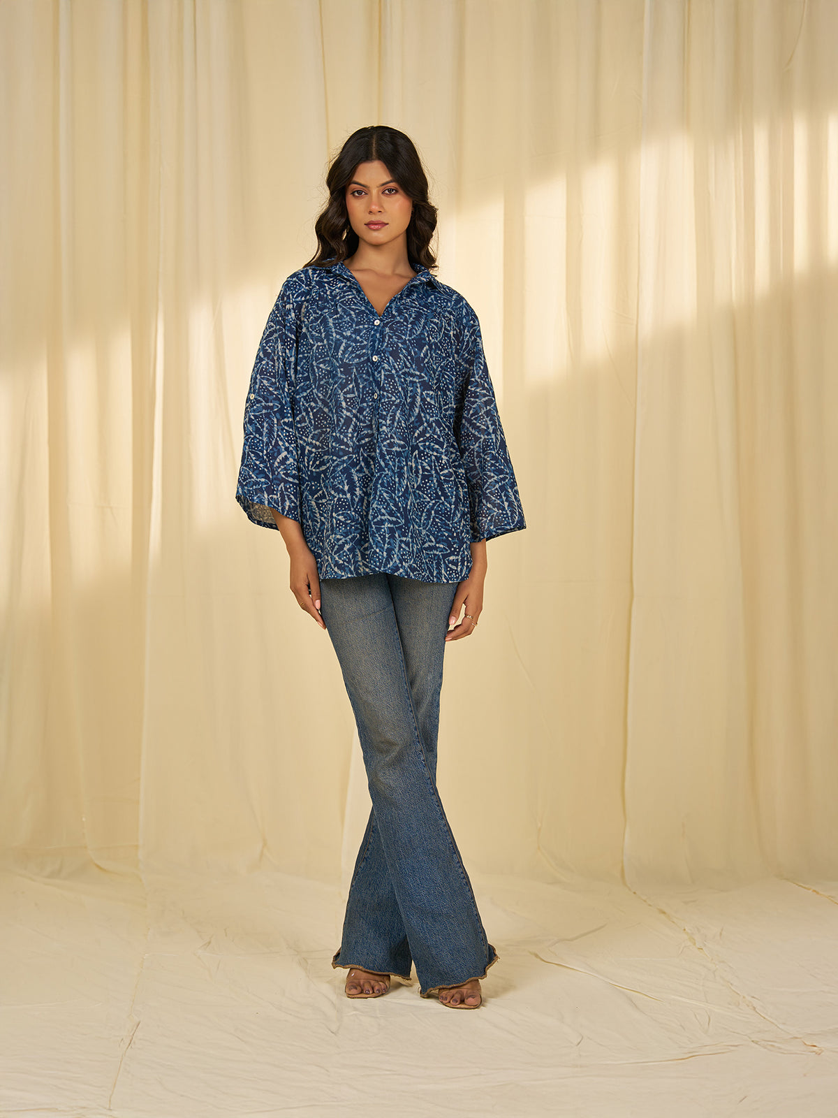 Indigo Leaf Cotton Shirt