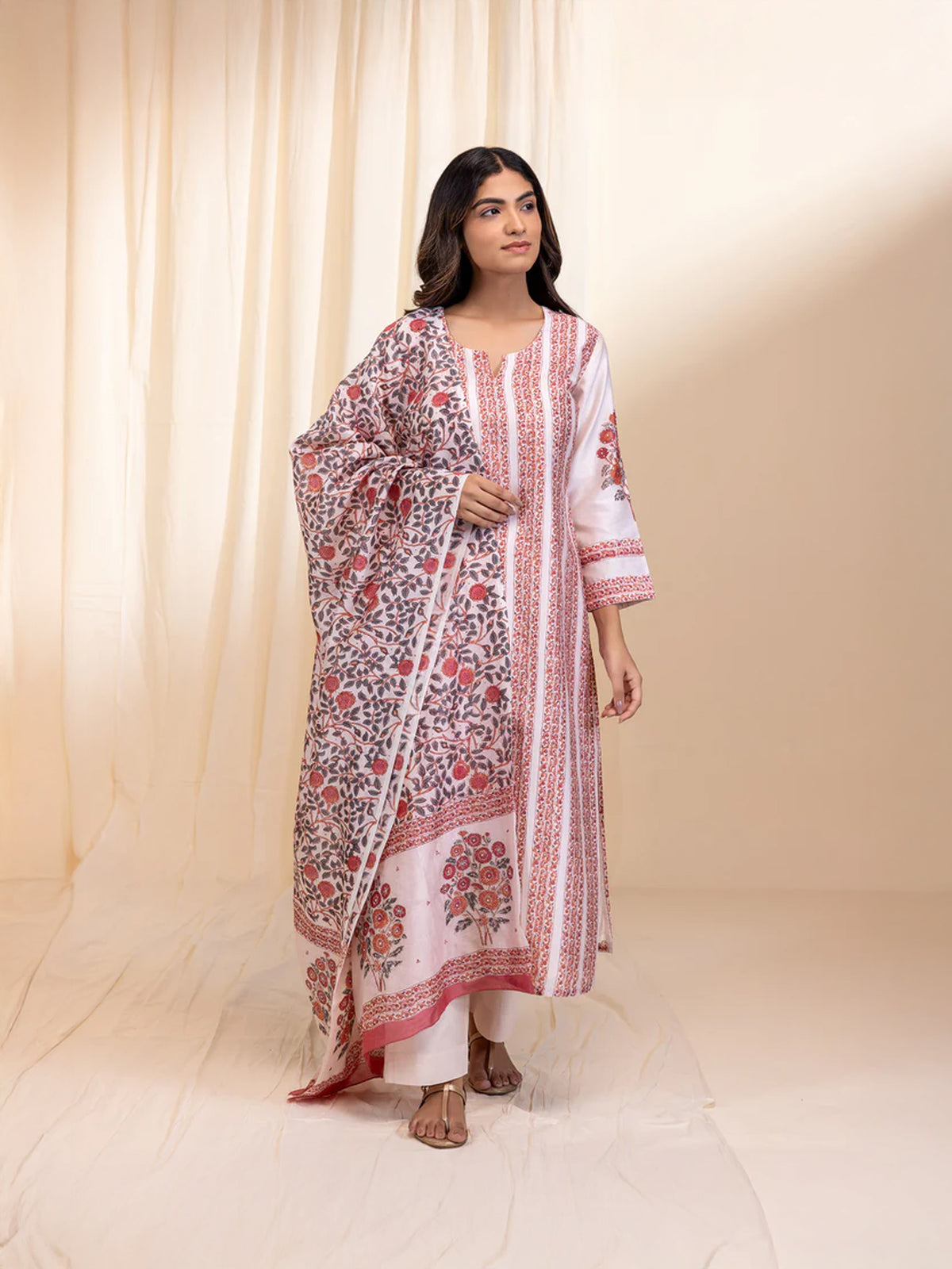 Butter and Blush Chanderi Kurta