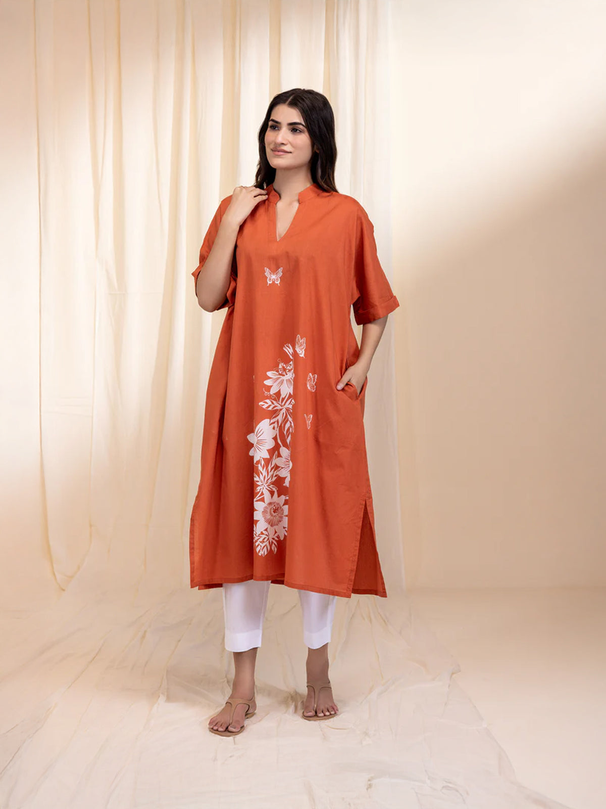 Bricks and Butterflies Cotton Tunic