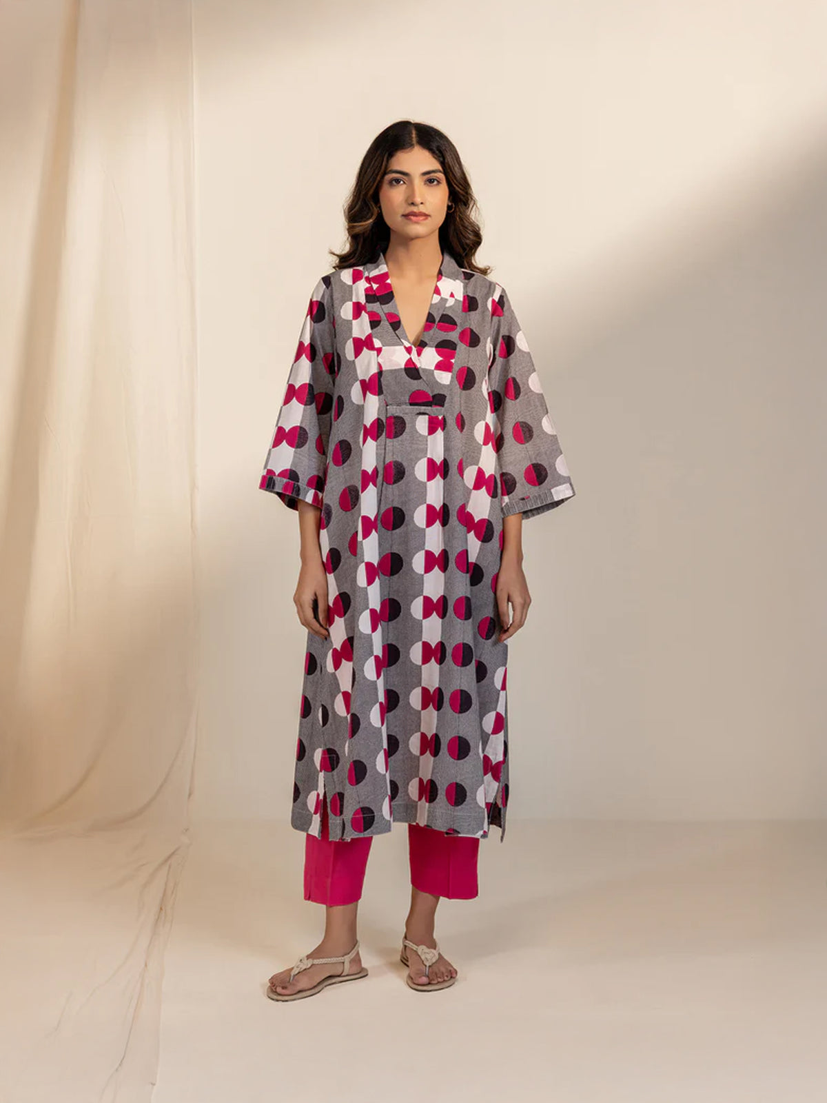 Colour Chrome Magenta Cotton Kurta