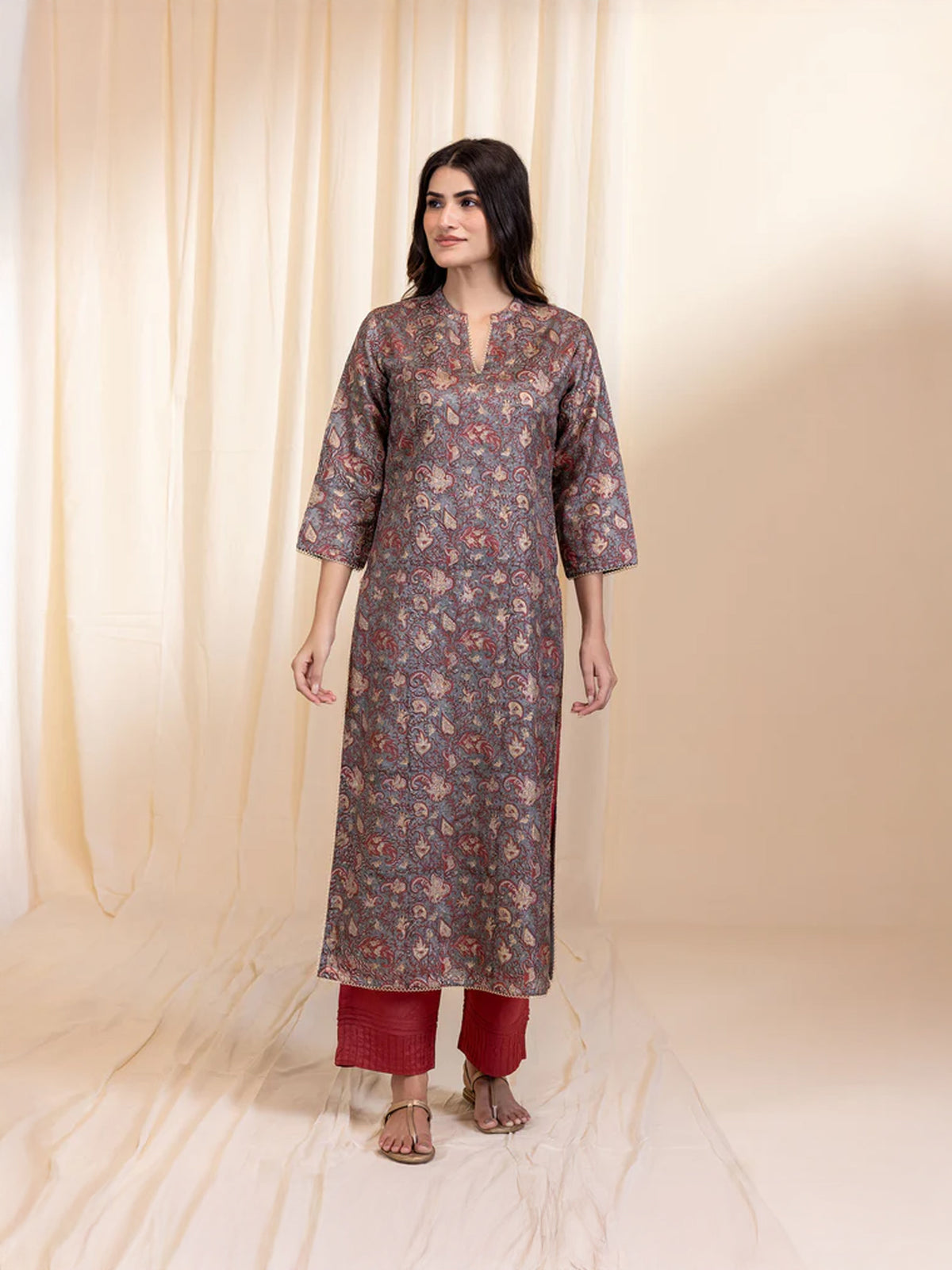Golden Hues Tussar Silk Kurta