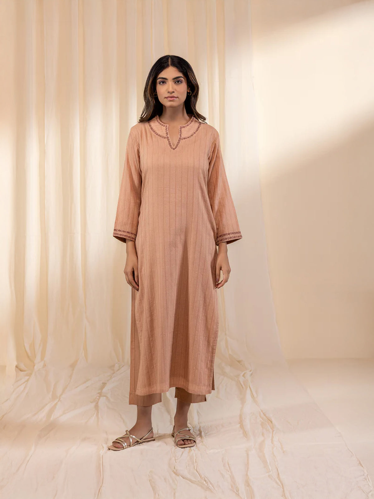 Skin Tones Caramel Cotton Kurta