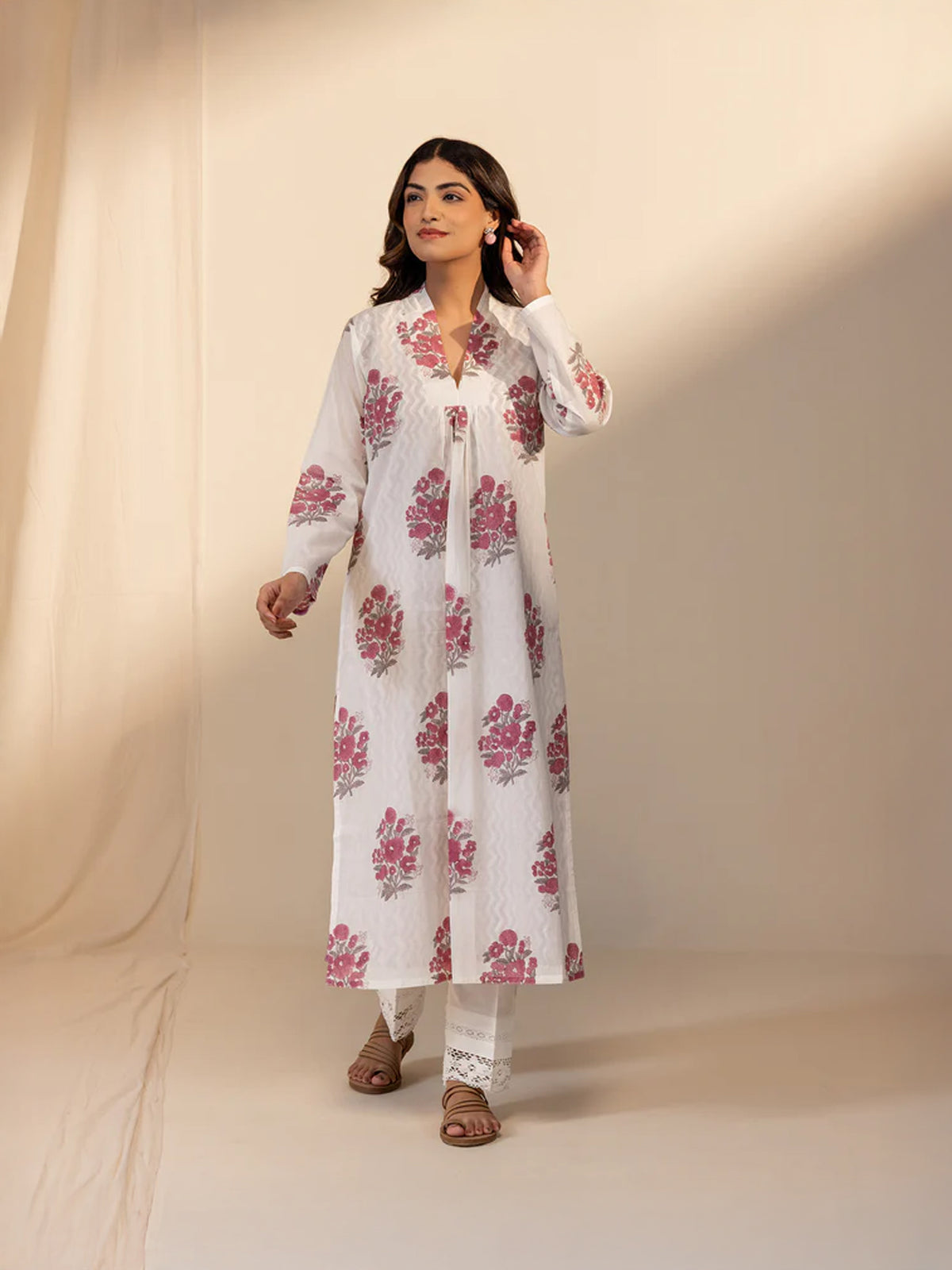 Zigzag Stitch Voile Kurta
