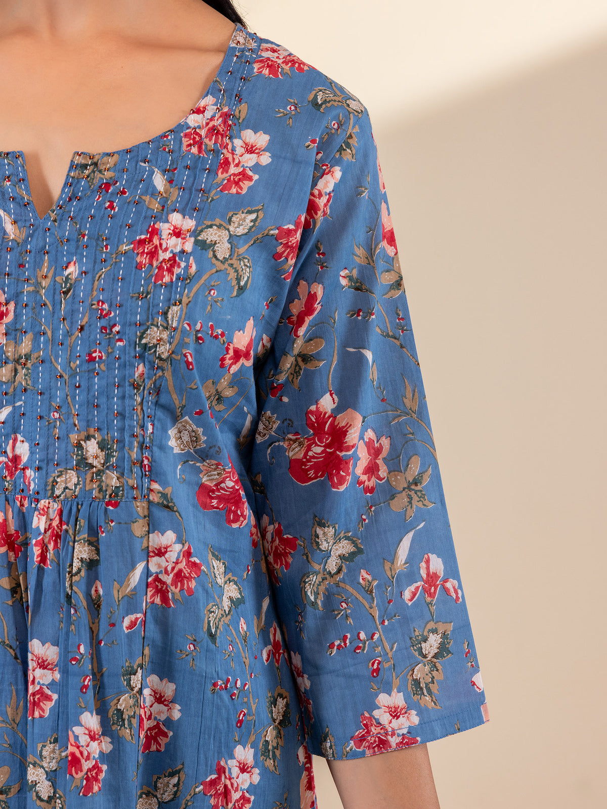 Cherry Splash Cotton Kurta