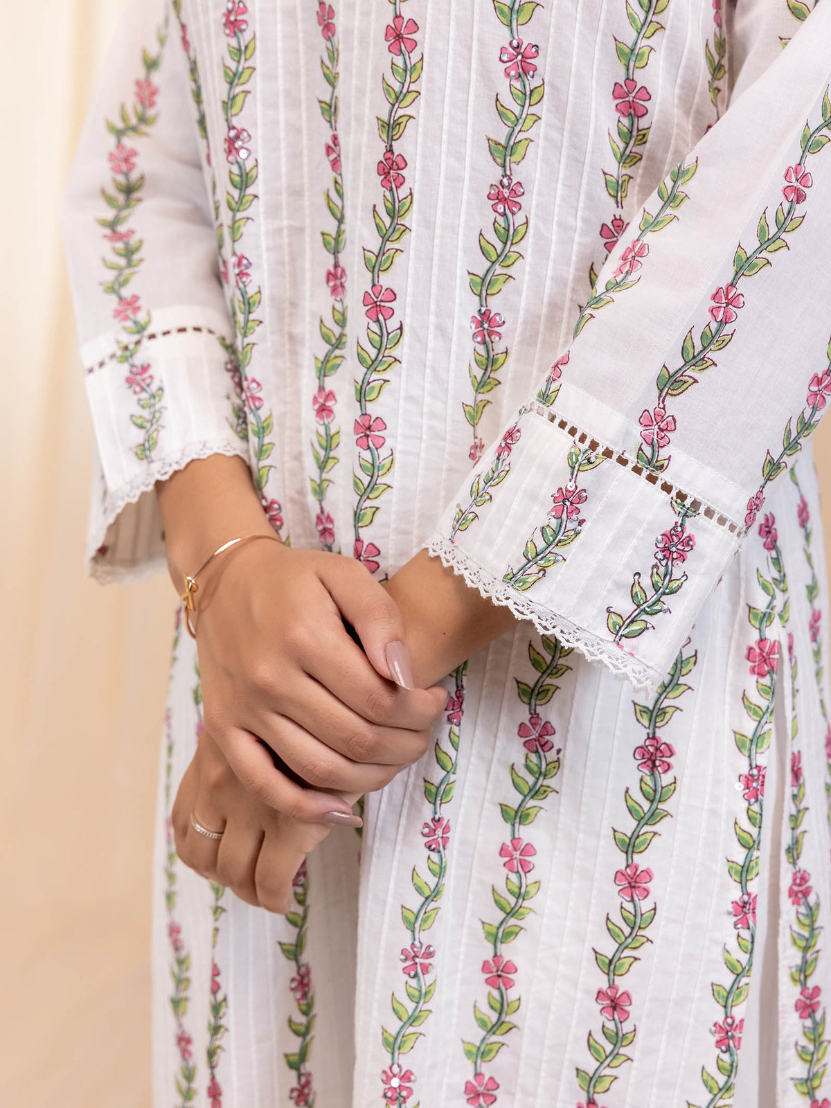 Petal Trails Cotton Kurta