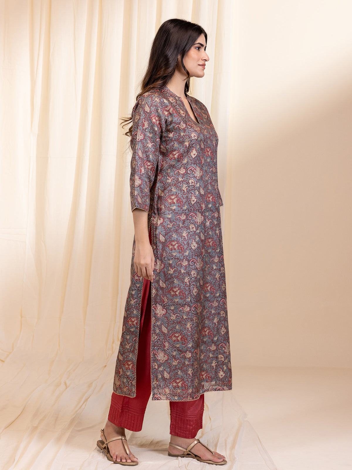 Golden Hues Tussar Silk Kurta