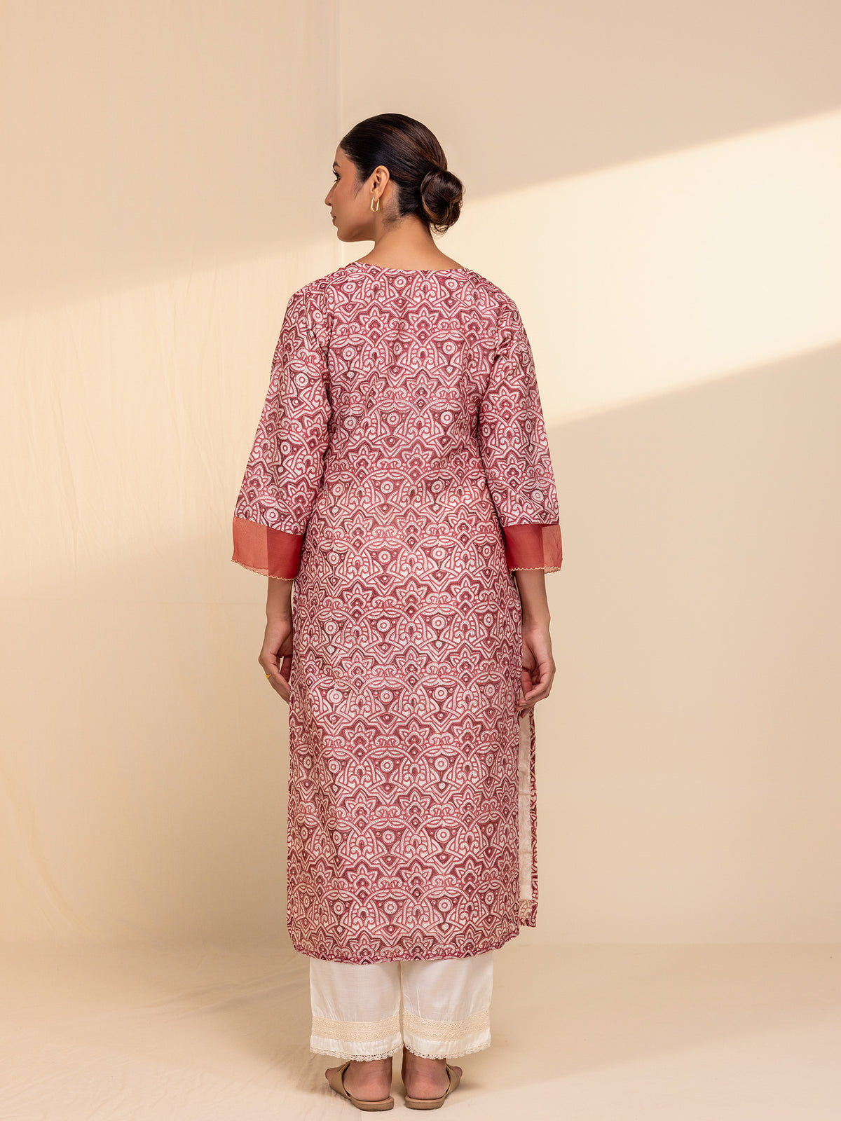 Red Velvet Chanderi Kurta