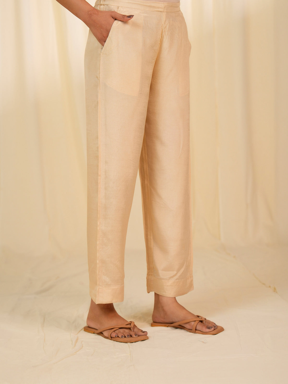 Khoobsurat Bamboo Silk Straight Pants