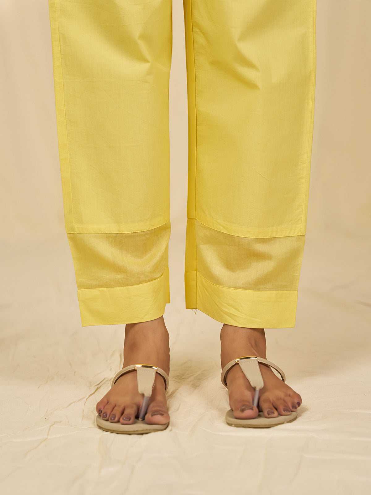 Marigold Cutwork Cotton Straight Pants