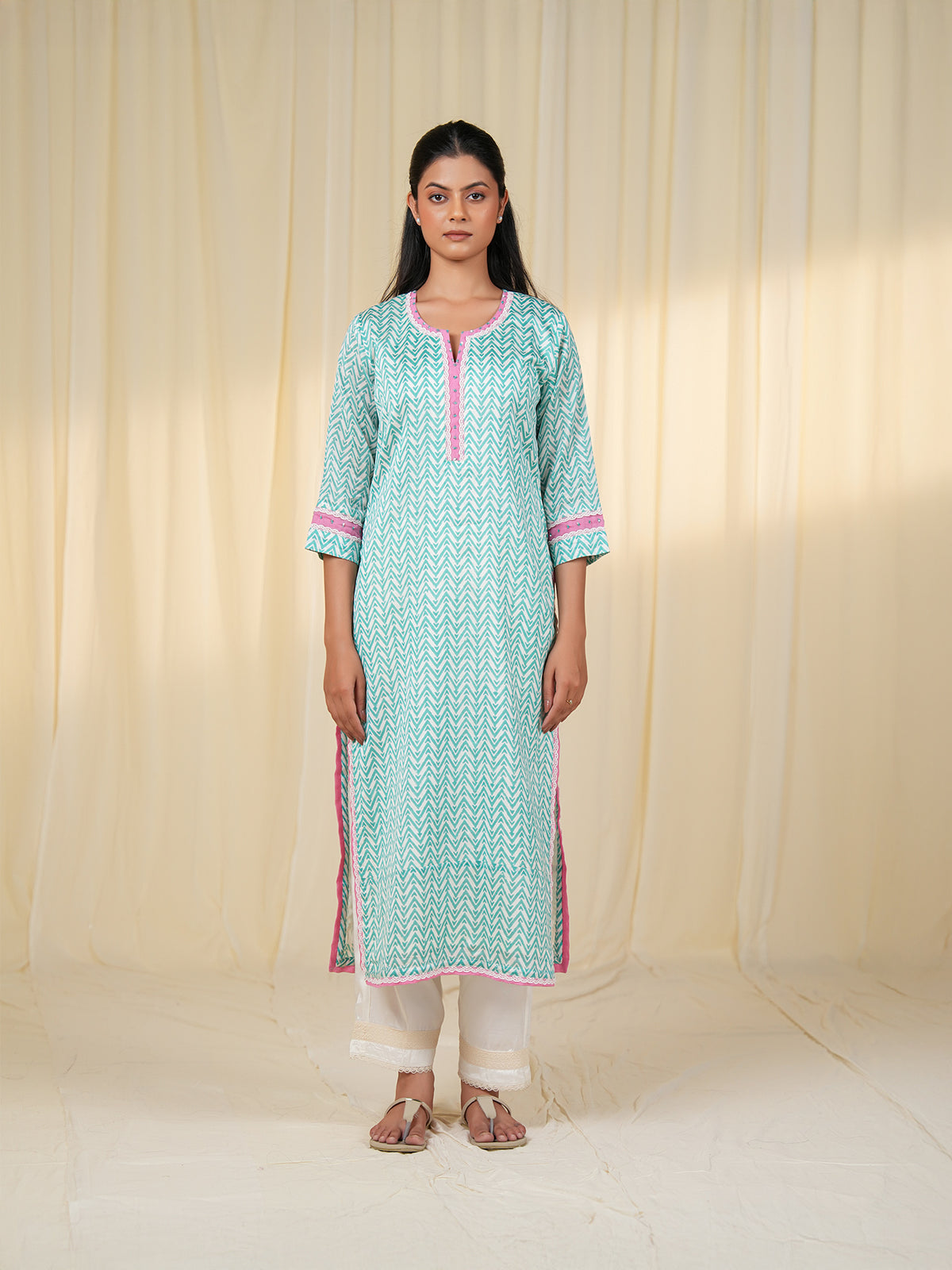 Mint Melody Chanderi Kurta